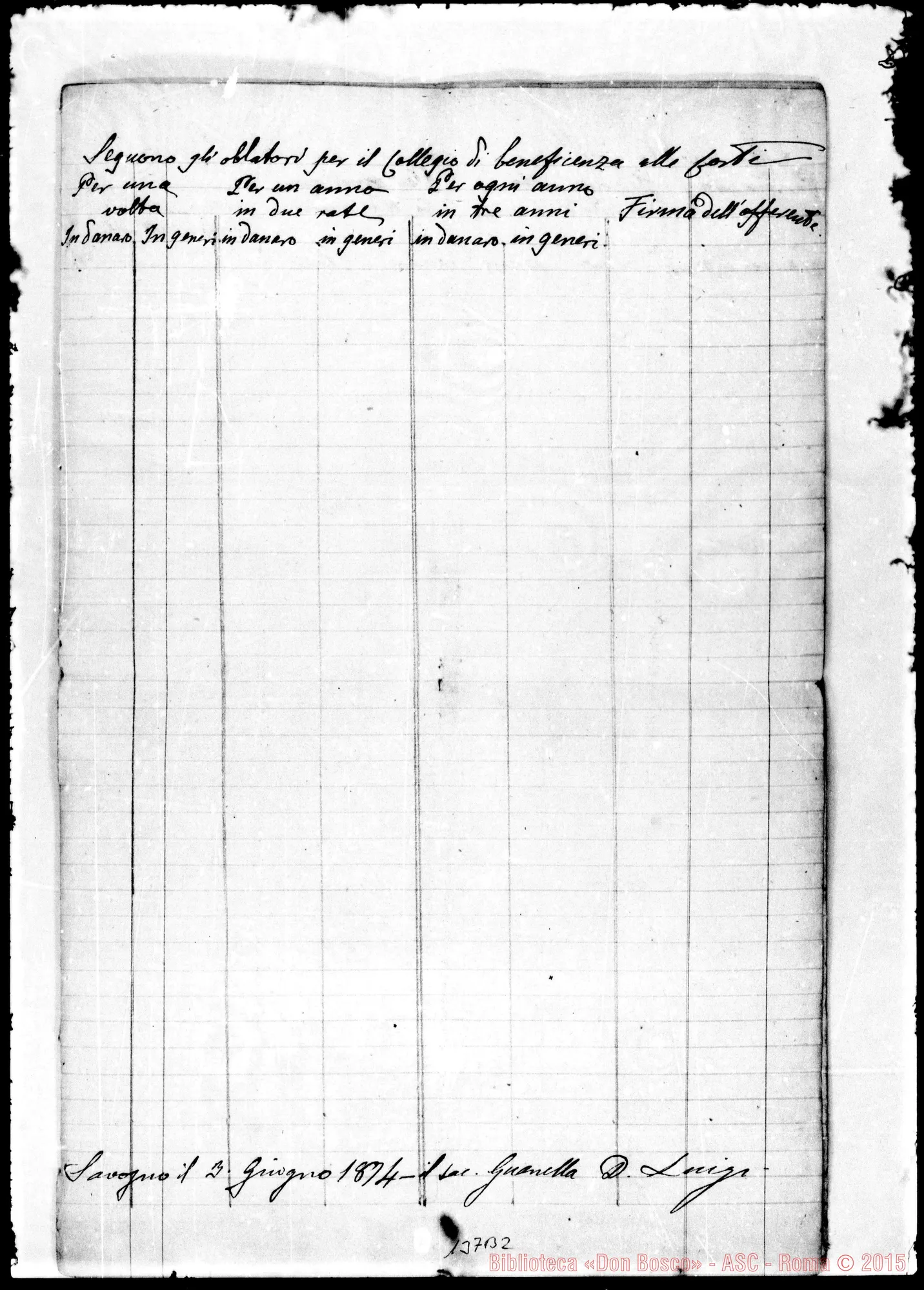 Fotogramma B 2 — Progetto per un Collegio
