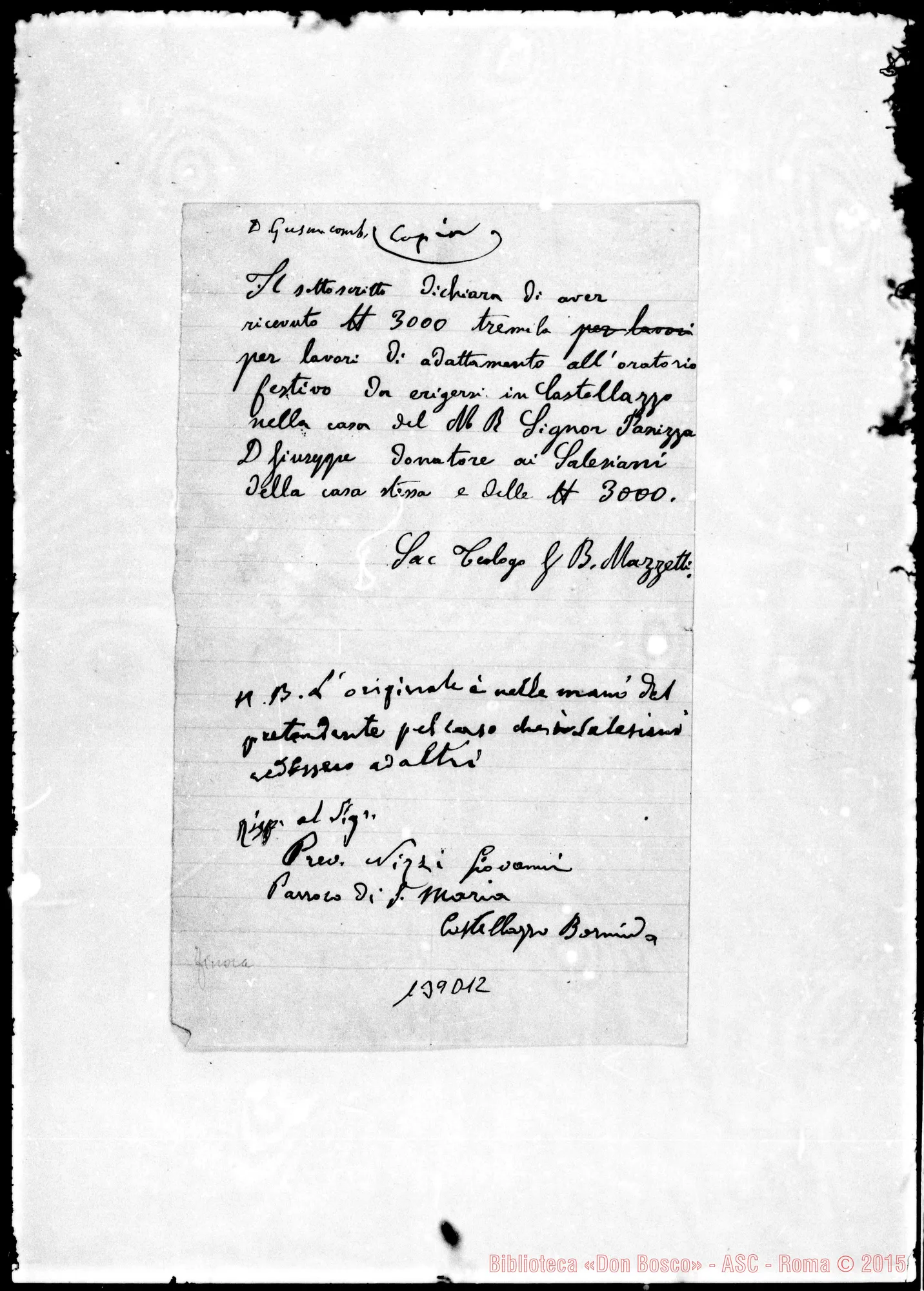 Fotogramma D 12 — Dichiarazione: Mazzetti