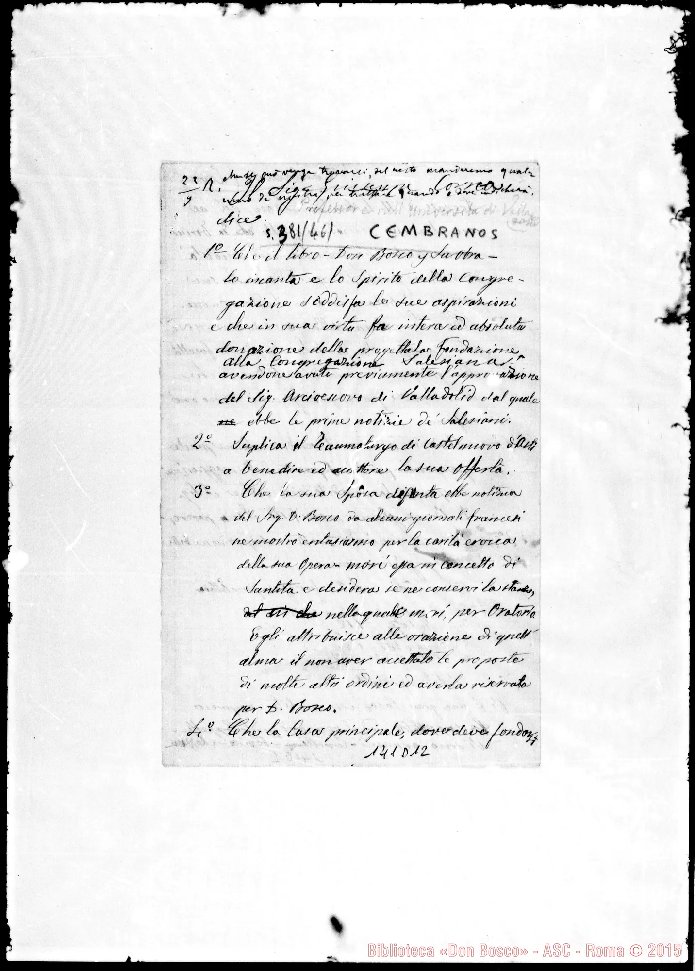 Fotogramma D 12 — Progetto di fondazione