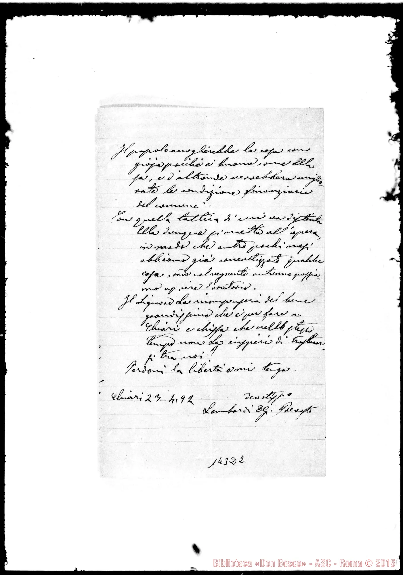 Fotogramma D 2 — Lombardi-M. Rev.do Signore