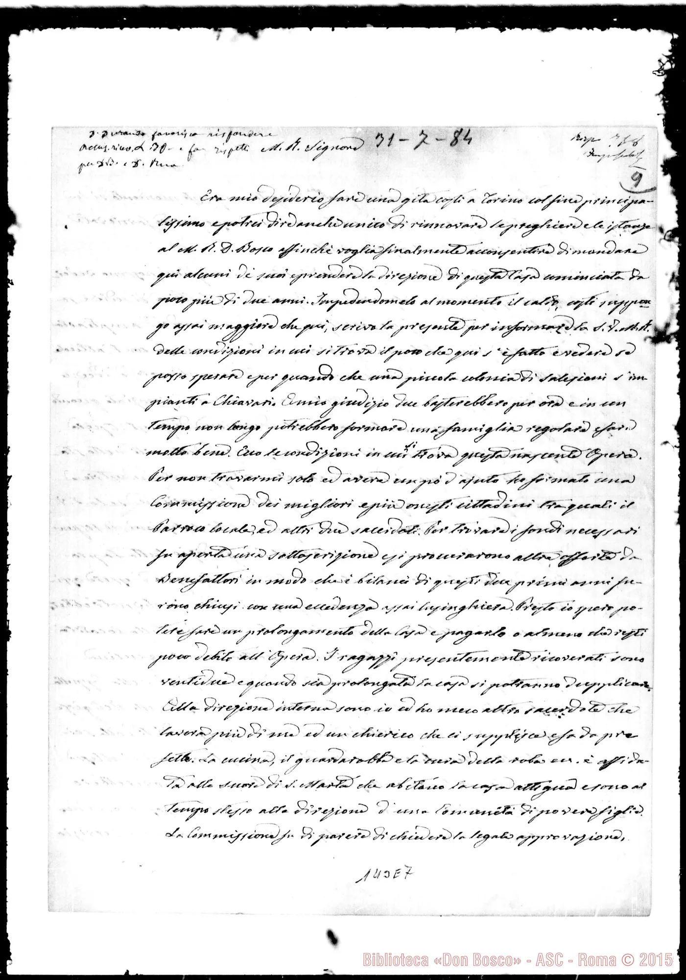 Fotogramma E 7 — Chiavari: Corrispond.: Giuseppe Guerello-Molto Rev.do Signore. Autogr. Bosco