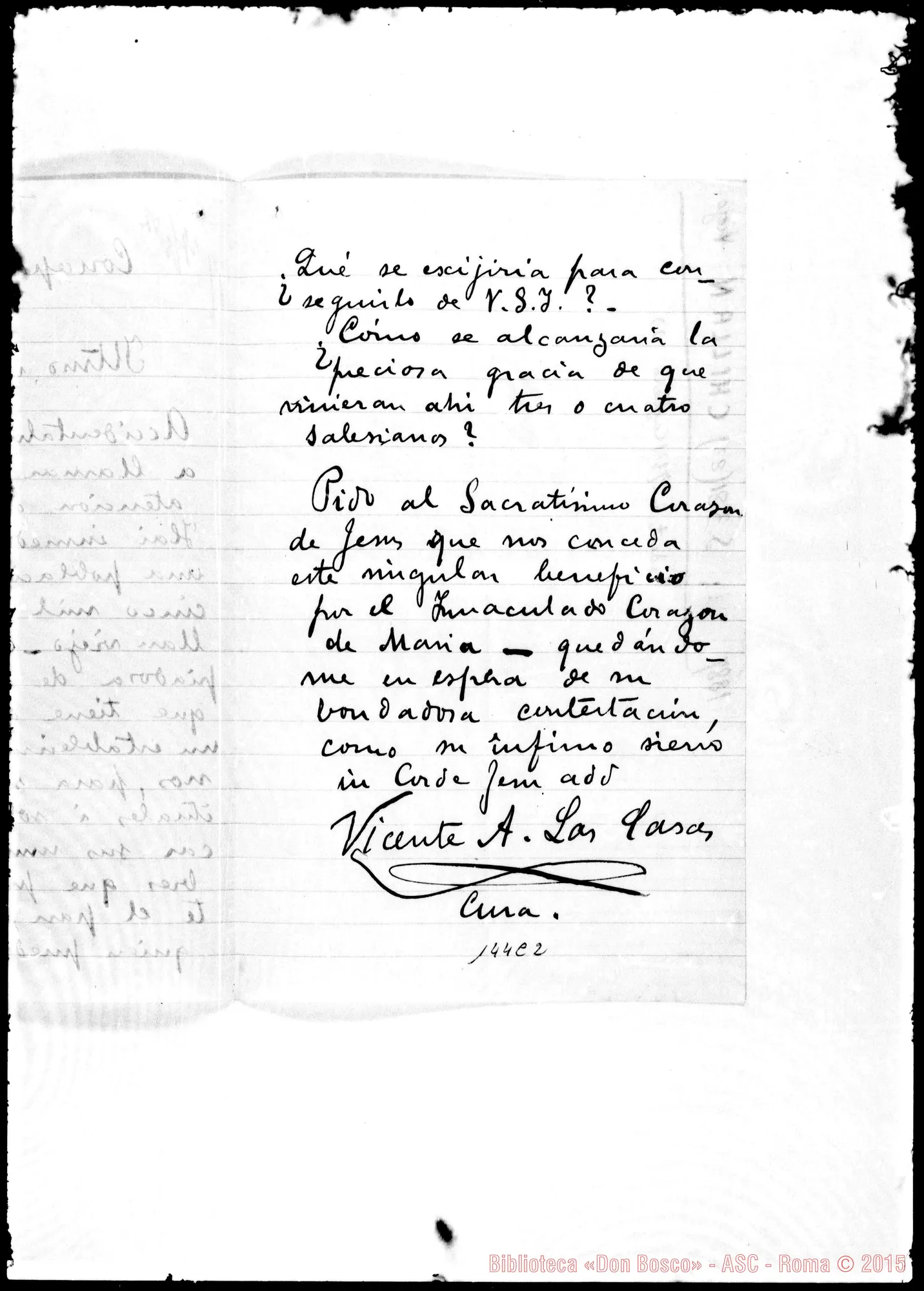 Fotogramma C 2 — Chillan: Corrispond.: Vicente A. Las Casas-lll.mo i estimado Señor