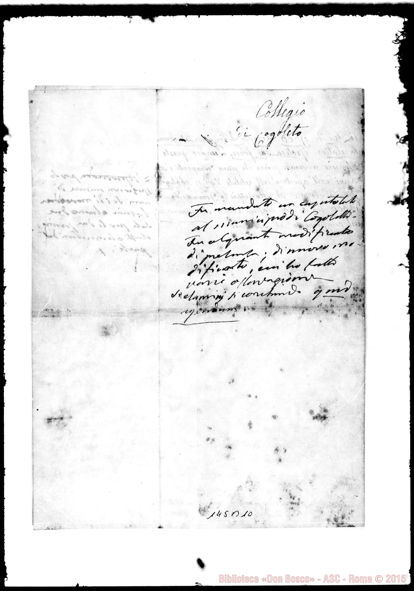 Fotogramma B 10 — Convenzione. Diverse note autogr. Bosco