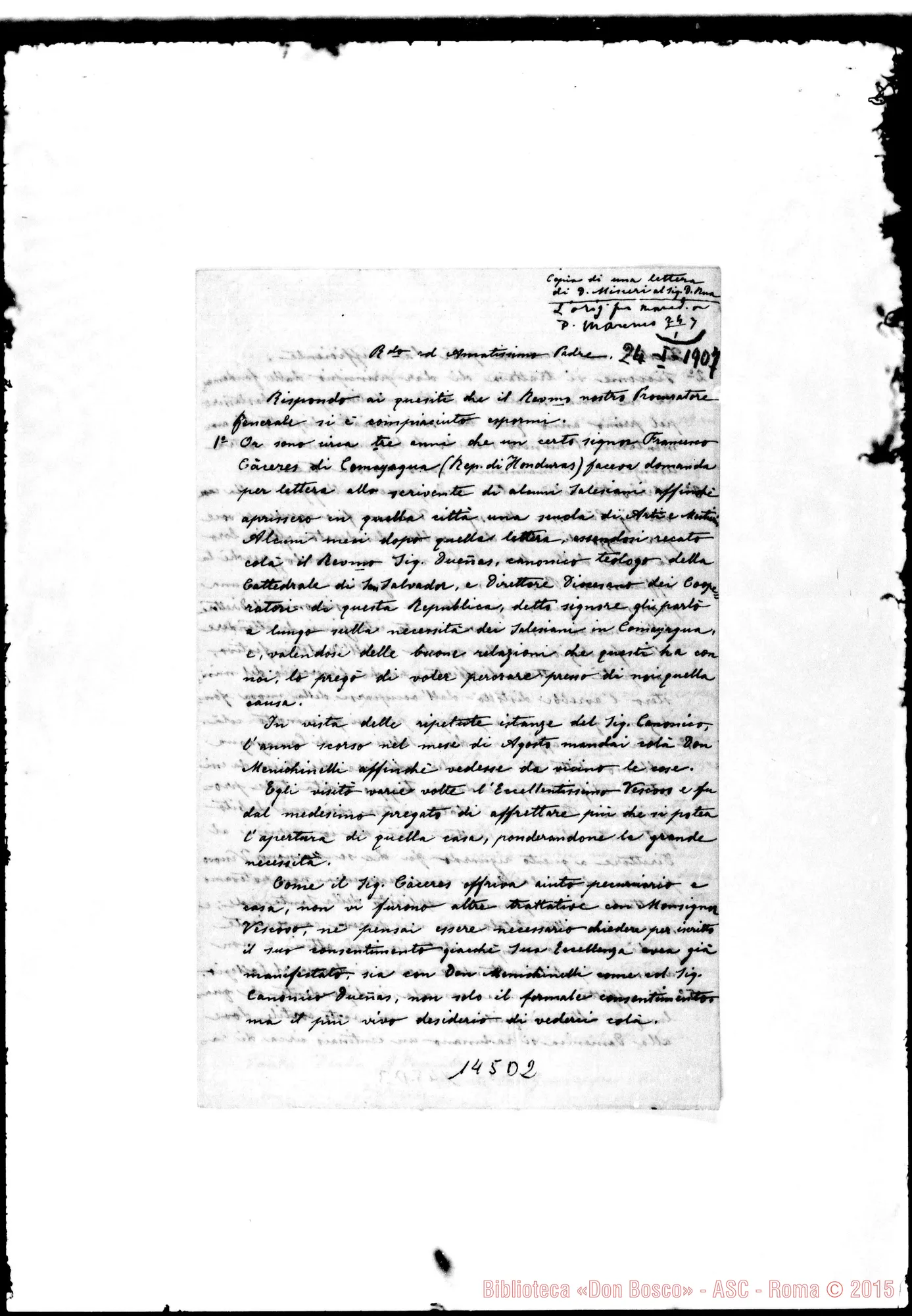 Fotogramma D 2 — Giuseppe Misieri-Rua. Copia di lettera