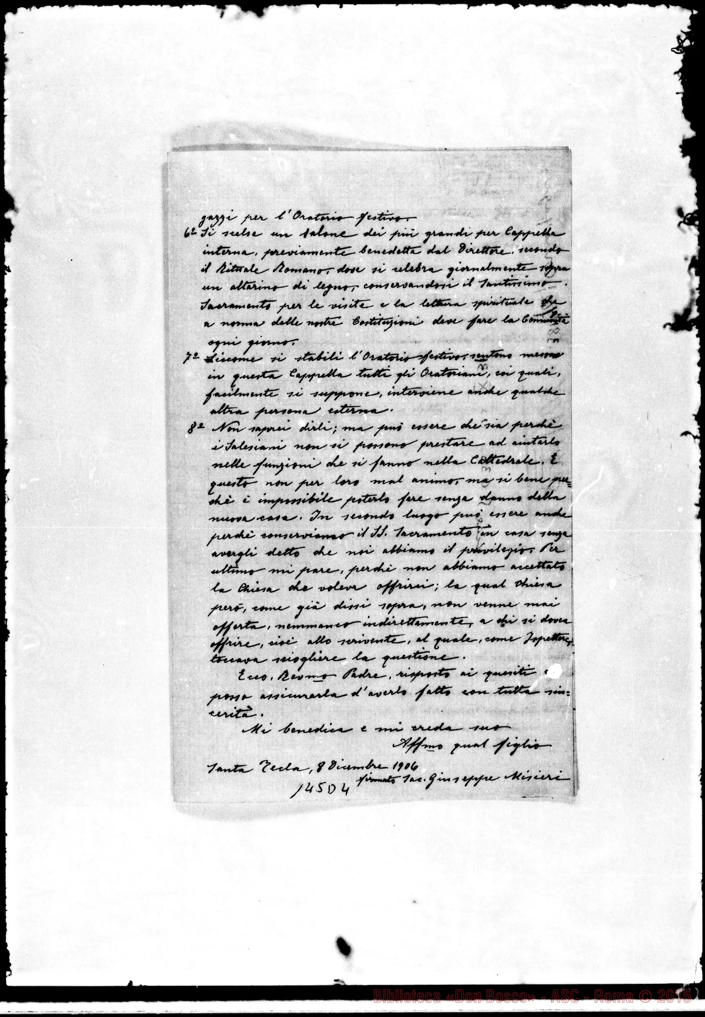 Fotogramma D 4 — Giuseppe Misieri-Rua. Copia di lettera