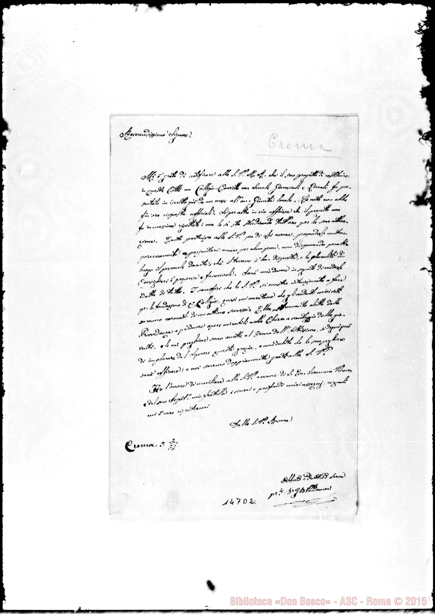 Fotogramma D 2 — Valdameri-Rev.mo Signore