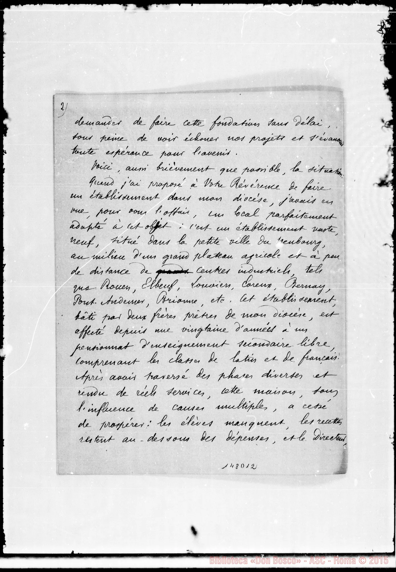 Fotogramma D 12 — François, Coad. Evreux-Révérend Père. Autogr. Bosco