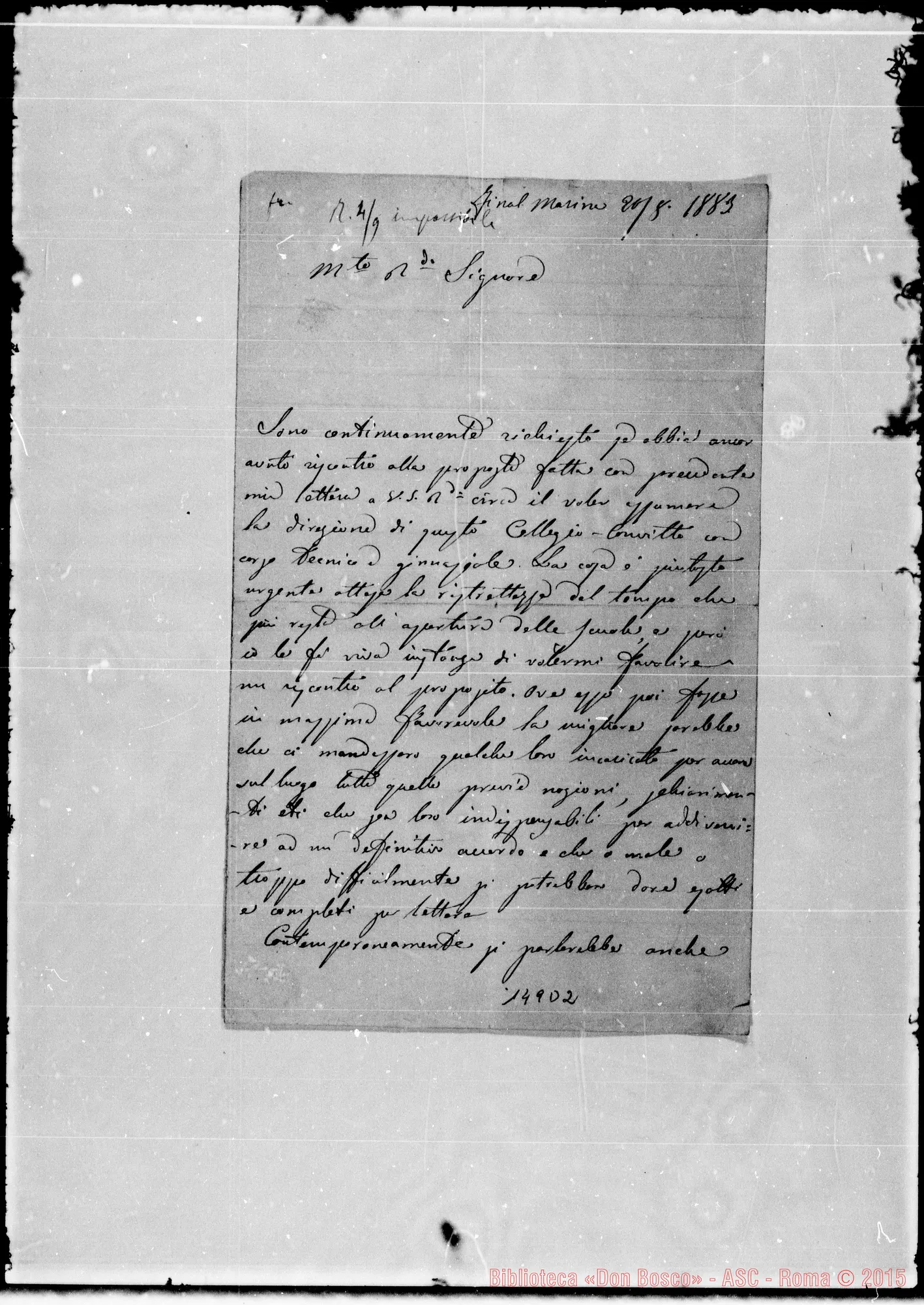 Fotogramma D 2 — F. Cristino C.-Molto Rev.do Signore