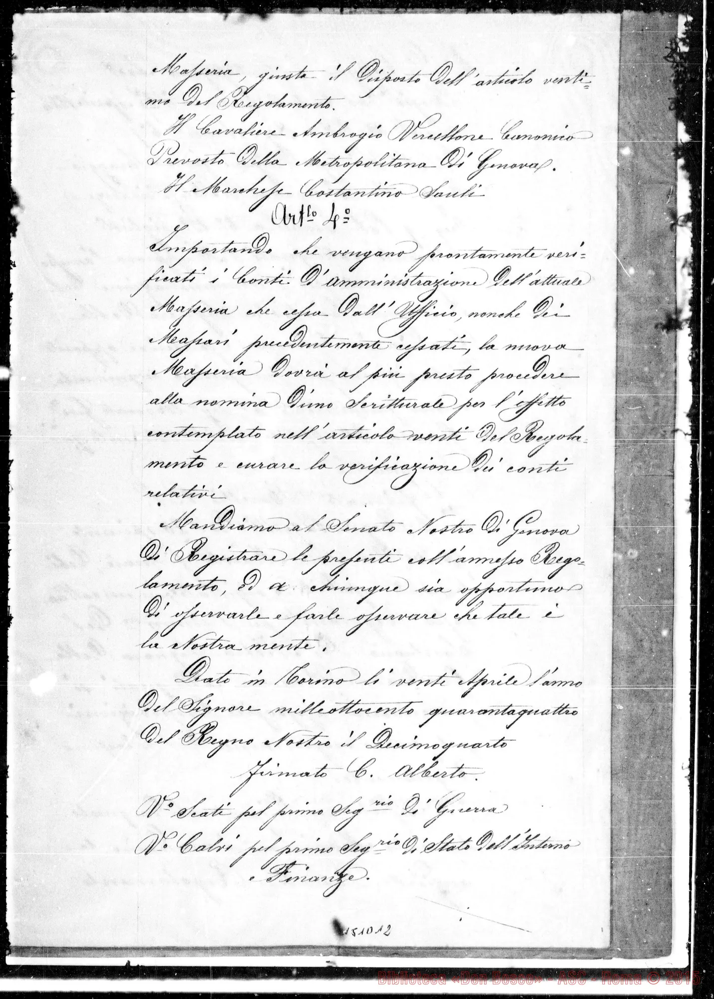 Fotogramma D 12 — Regie… E Regolamento per la…