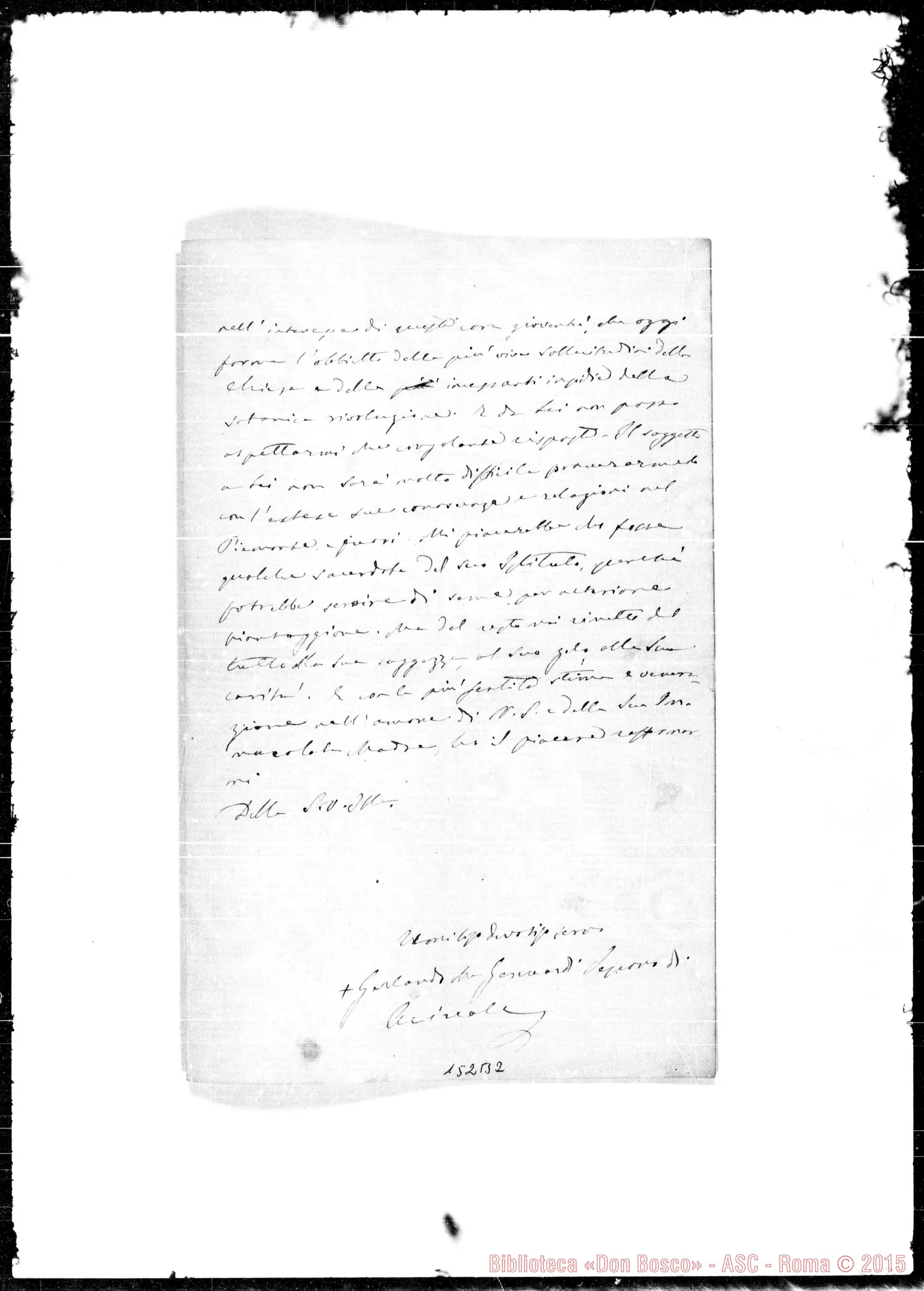 Fotogramma B 2 — Giarre: Corrispond.: Genuardi Gerlando-Molto Rev.do Signore