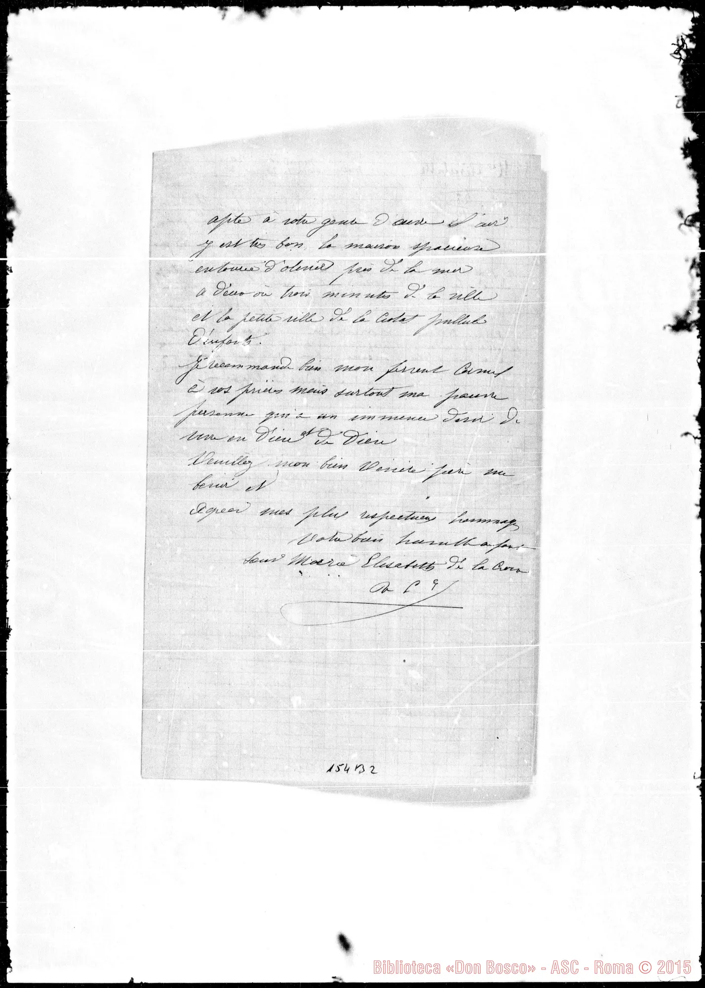 Fotogramma B 2 — La Ciotat: Corrispond.: Louise Marie Elisabeth-Mon Révérend Pére