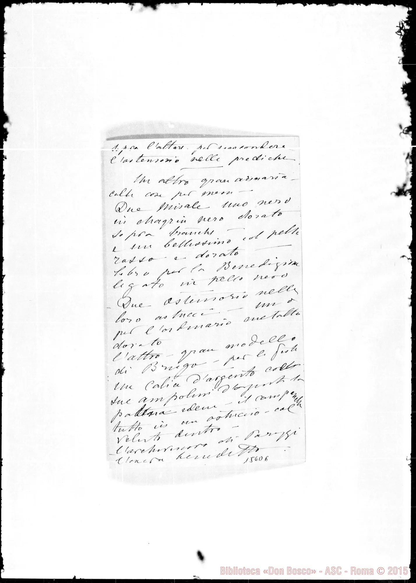 Fotogramma D 6 — Londra: Corrispond.: Otola V.-Rev.do Padre (D. Bosco)