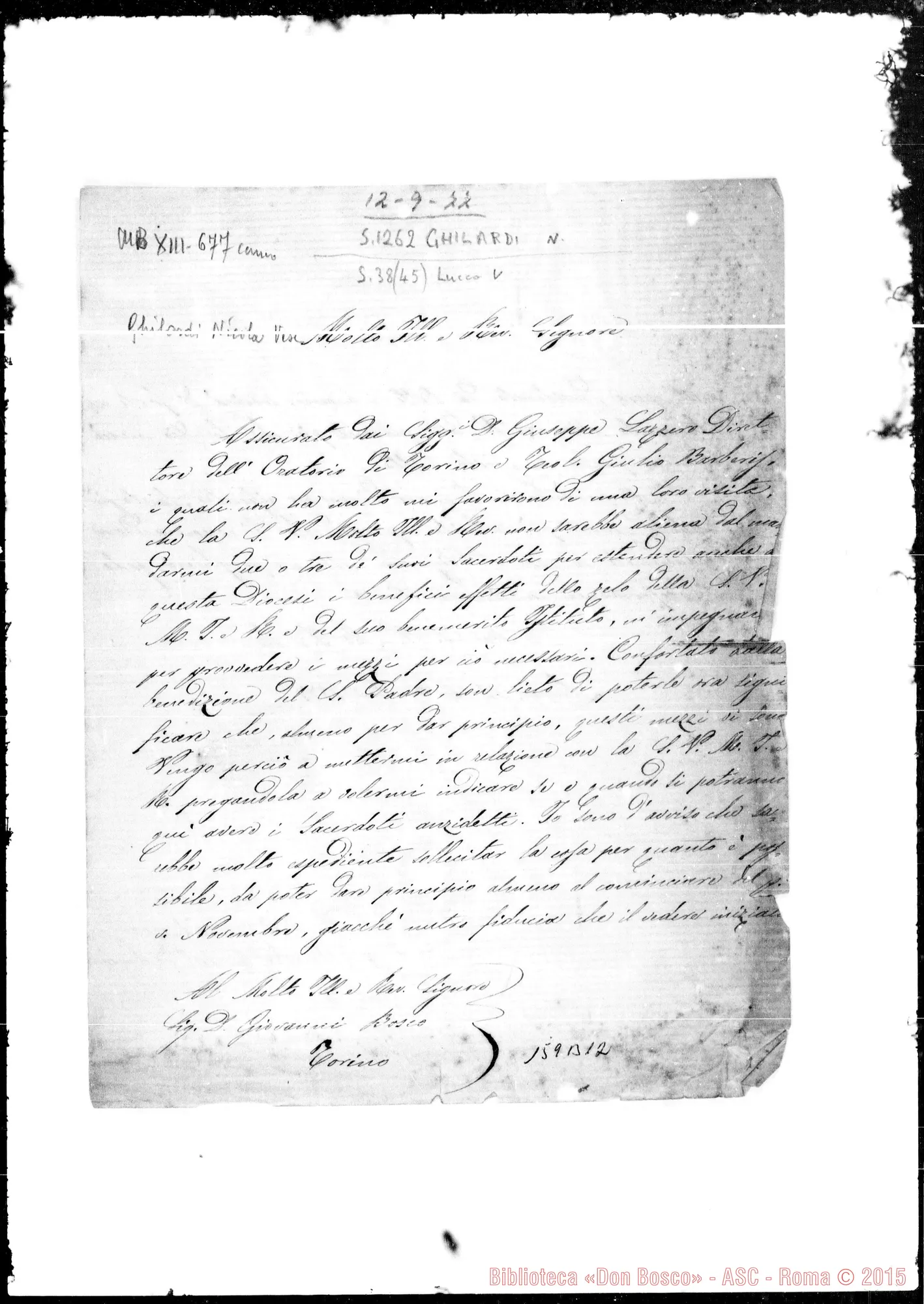 Fotogramma B 12 — Ghilardi Nicola, vesc.-Bosco