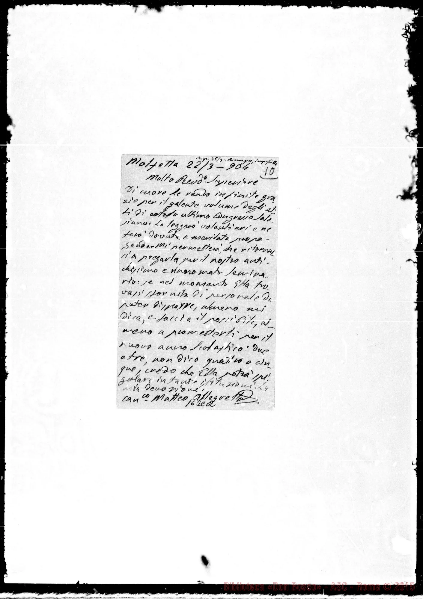 Fotogramma C 2 — Matteo Allegretta-Rev.do Superiore Rua