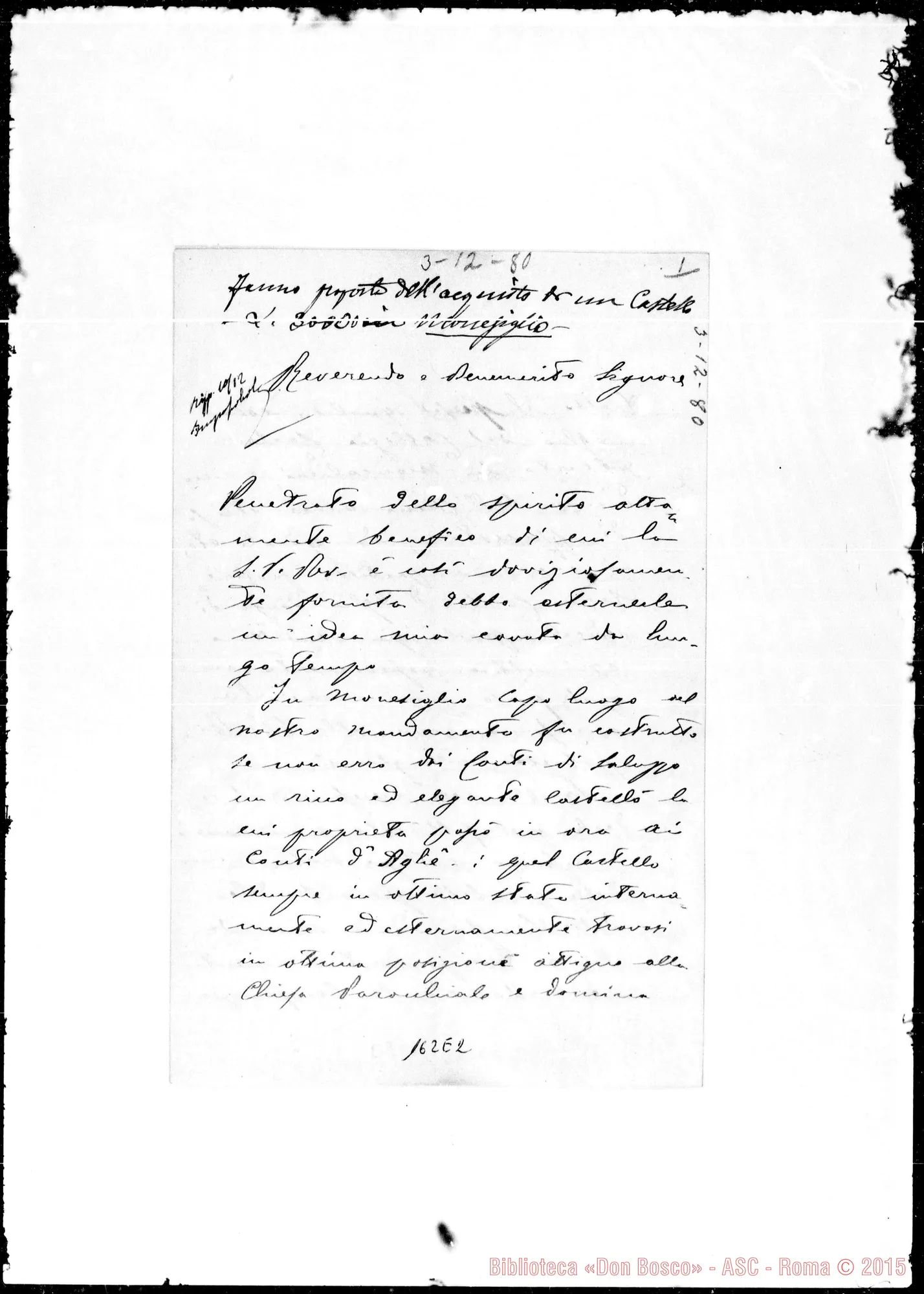 Fotogramma E 2 — Monesiglio: Corrispond.: A.B.-Benemerito Signore