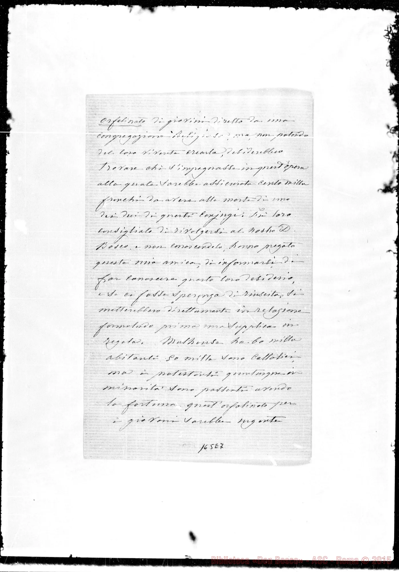 Fotogramma E 7 — Mulhouse: Corrispond.: Clementina Brianzone-Reverendo Padre