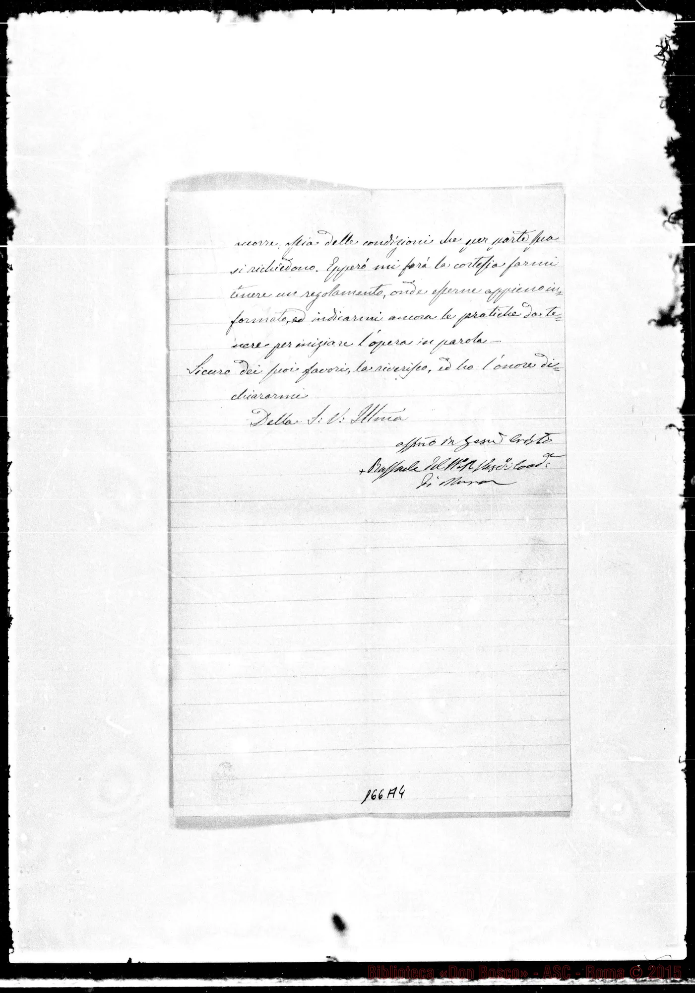 Fotogramma A 4 — Muro Lucano: Corrispond.: Capone Raffaele, vesc.-Rev.mo Signore