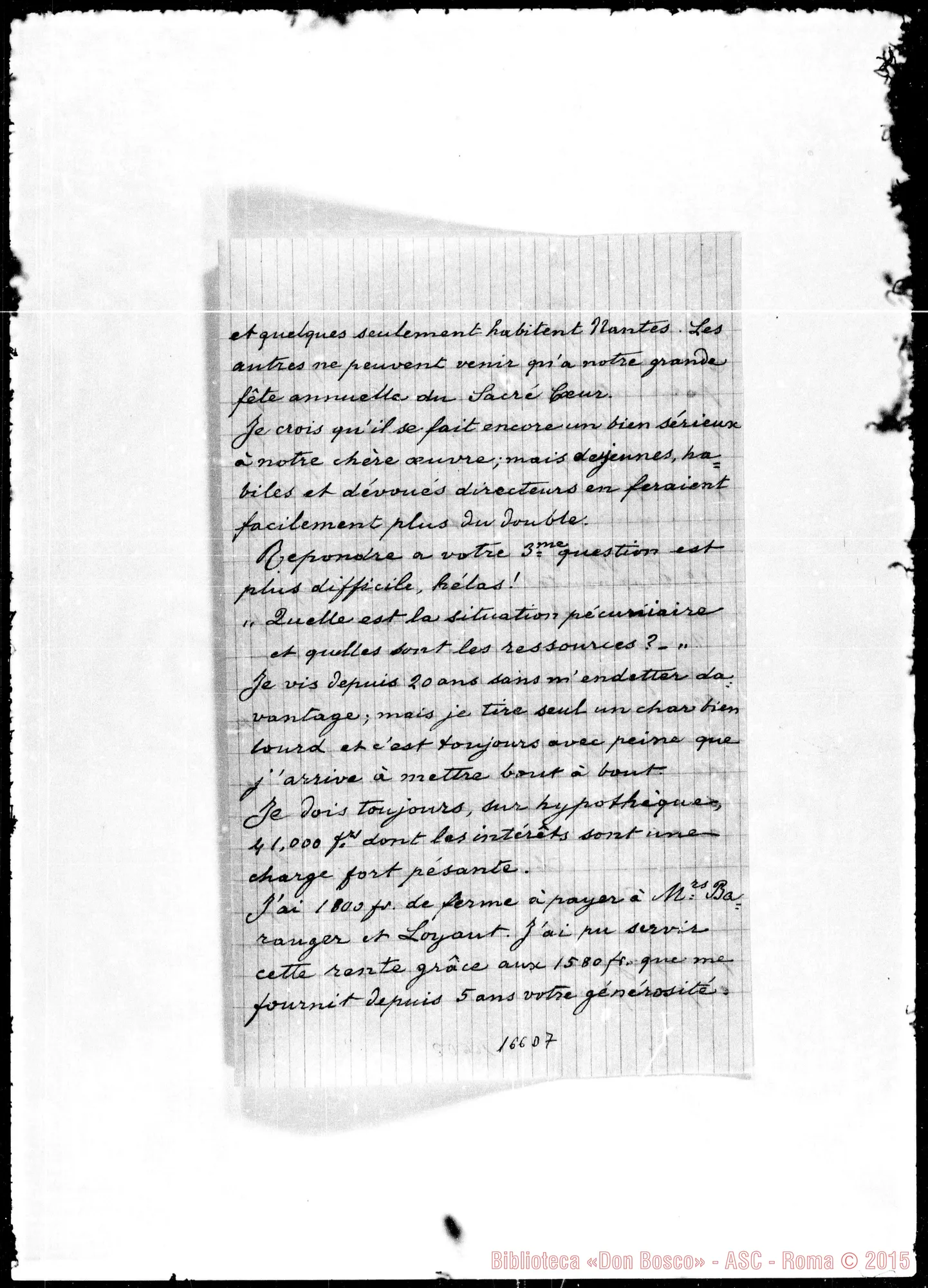 Fotogramma D 7 — Peigné-Eminence. Copia di lettera