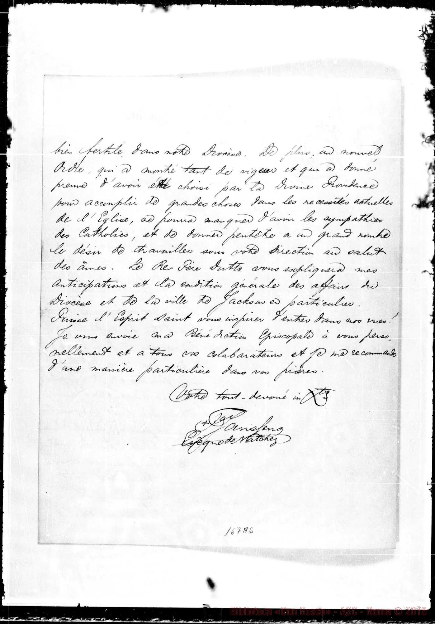 Fotogramma A 6 — Natchez: Corrispond.: Evêque de Natchez-Bosco
