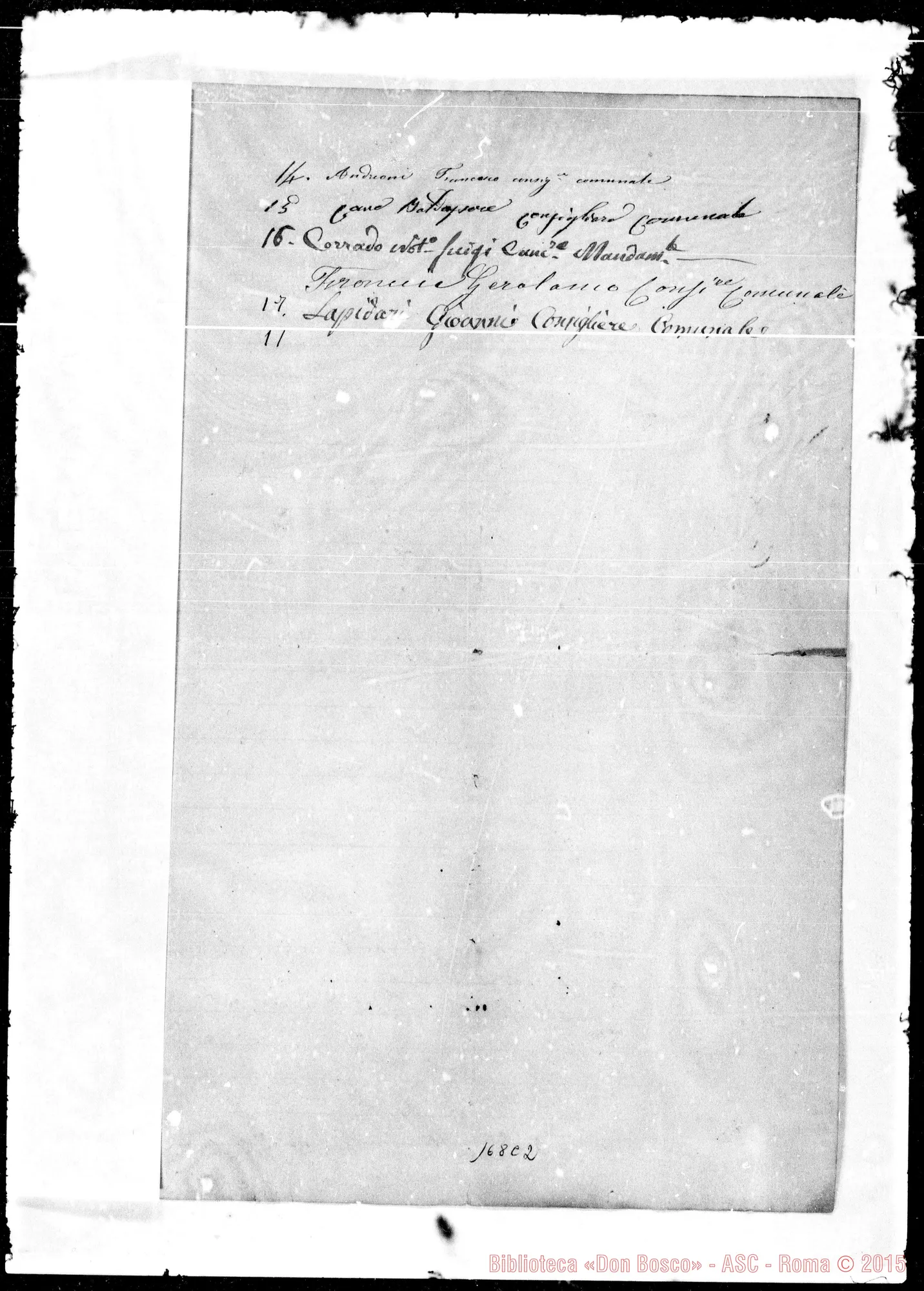 Fotogramma C 2 — Omegna: Corrispond.: Ronchi Pasq.-Rev.mo Signore