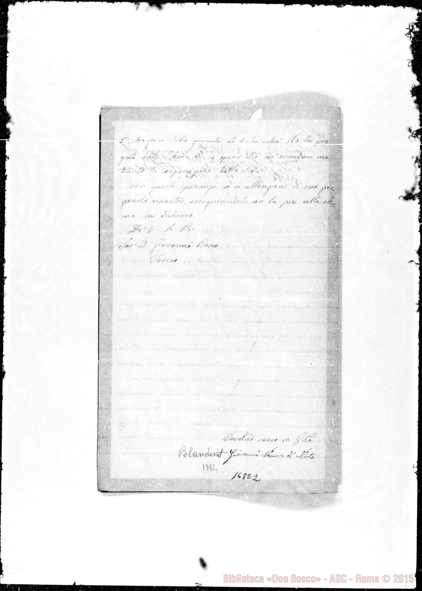 Fotogramma E 2 — Palazolo Acreide: Corrispond.: Blandini, vesc.-Bosco