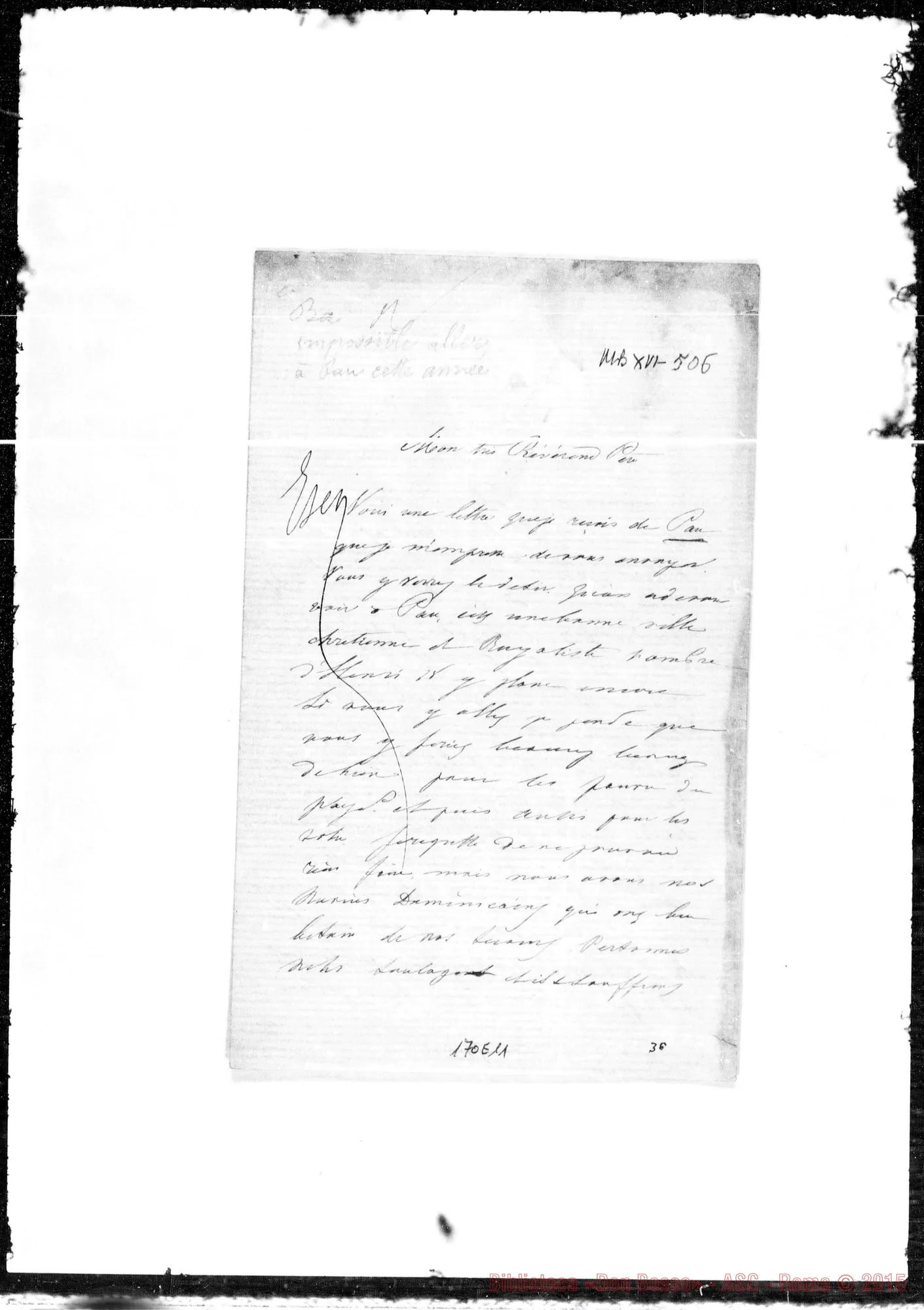 Fotogramma E 11 — Pau: Corrispond.: Leocad-Mon Révérend Père