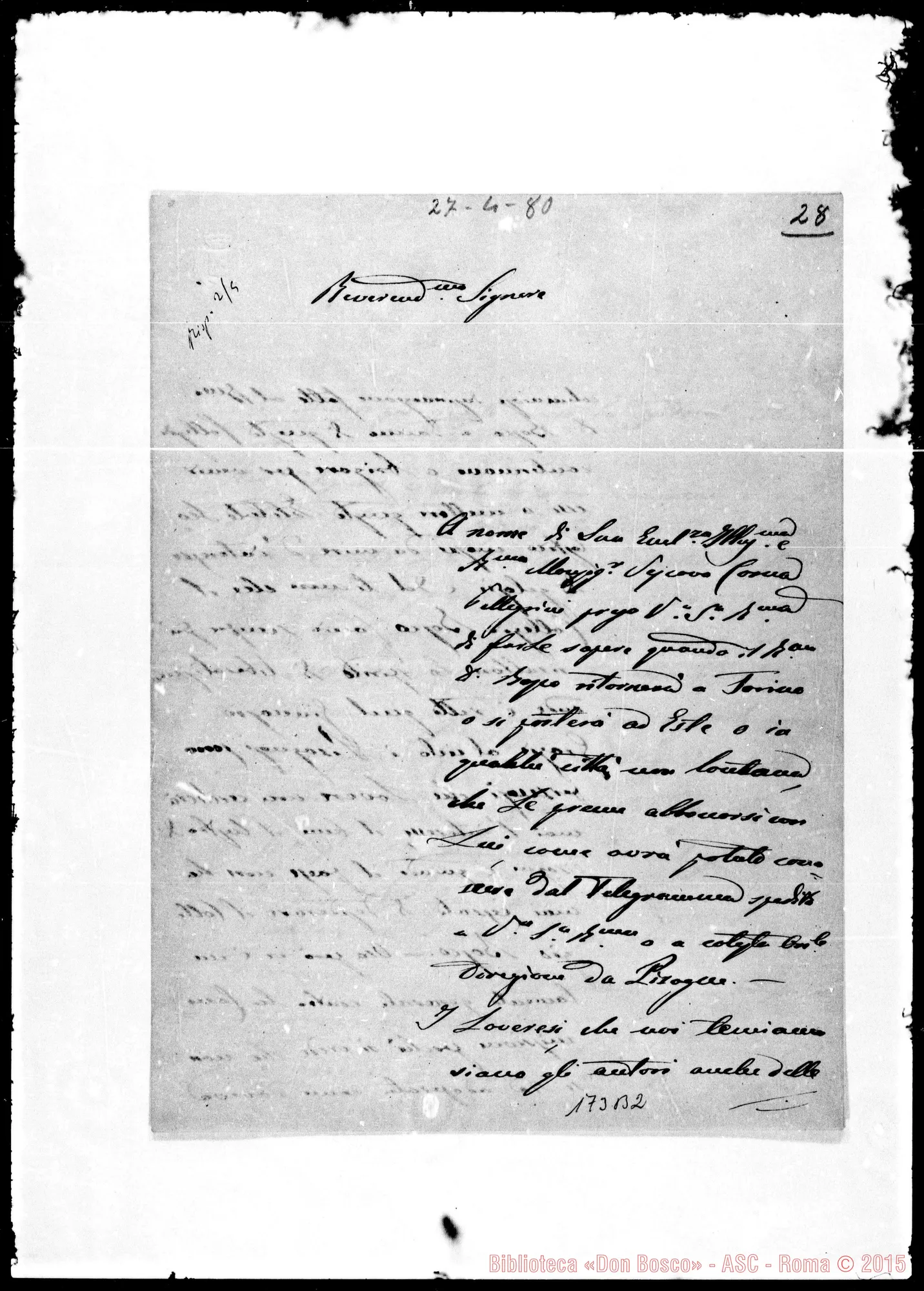 Fotogramma B 2 — Francesco, Arcipr.-Rev.mo Signore