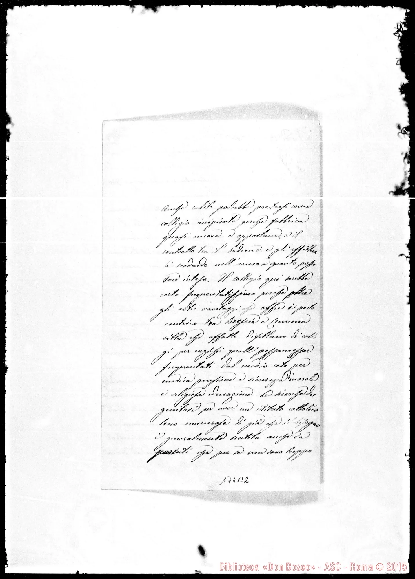 Fotogramma B 2 — Pontevico: Corrispond.: Bassano C.-Rev.mo Signore