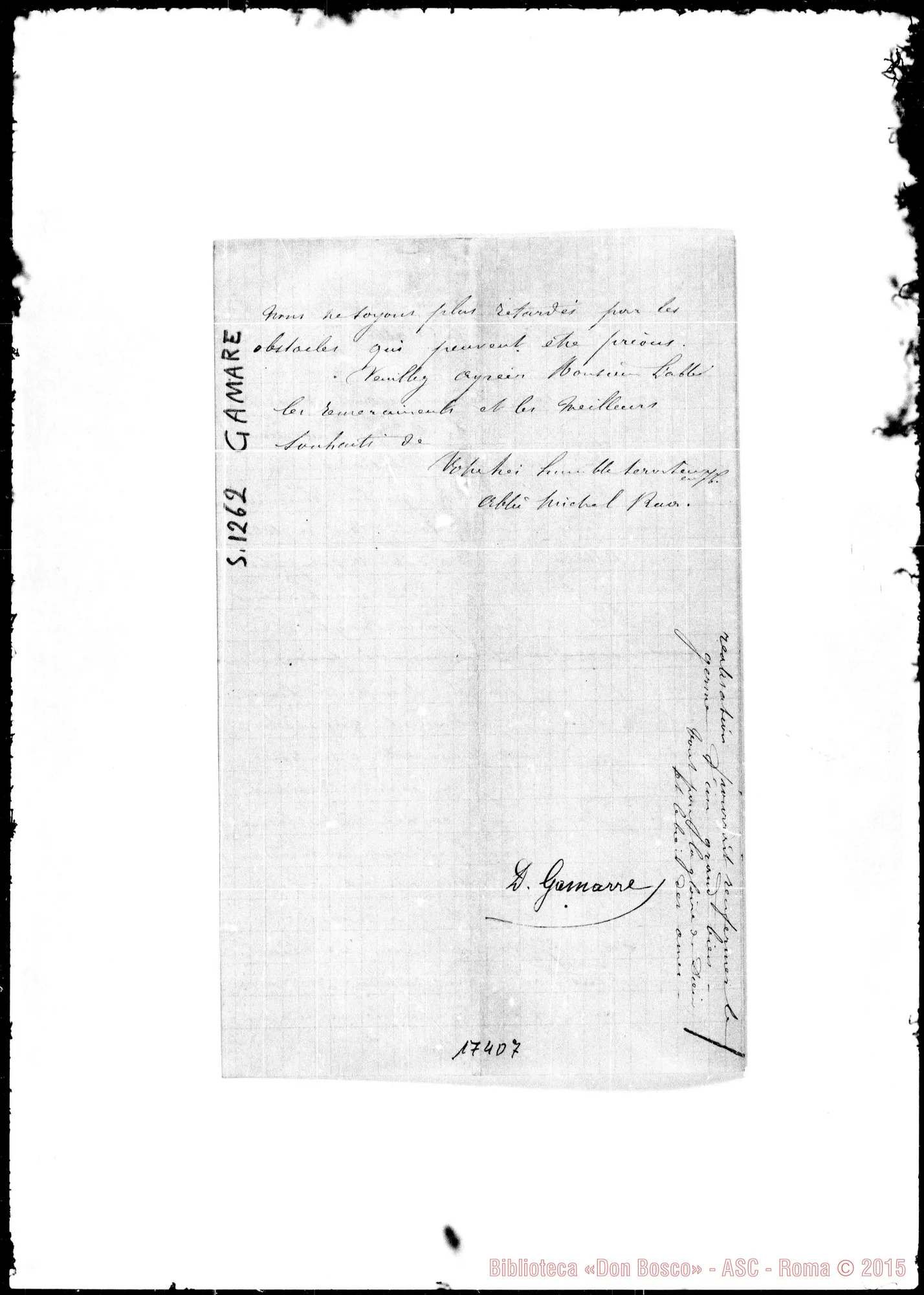 Fotogramma D 7 — A. Gamare-Mon Révérend Père. Acclusa Rua-L’Abbé. Copia