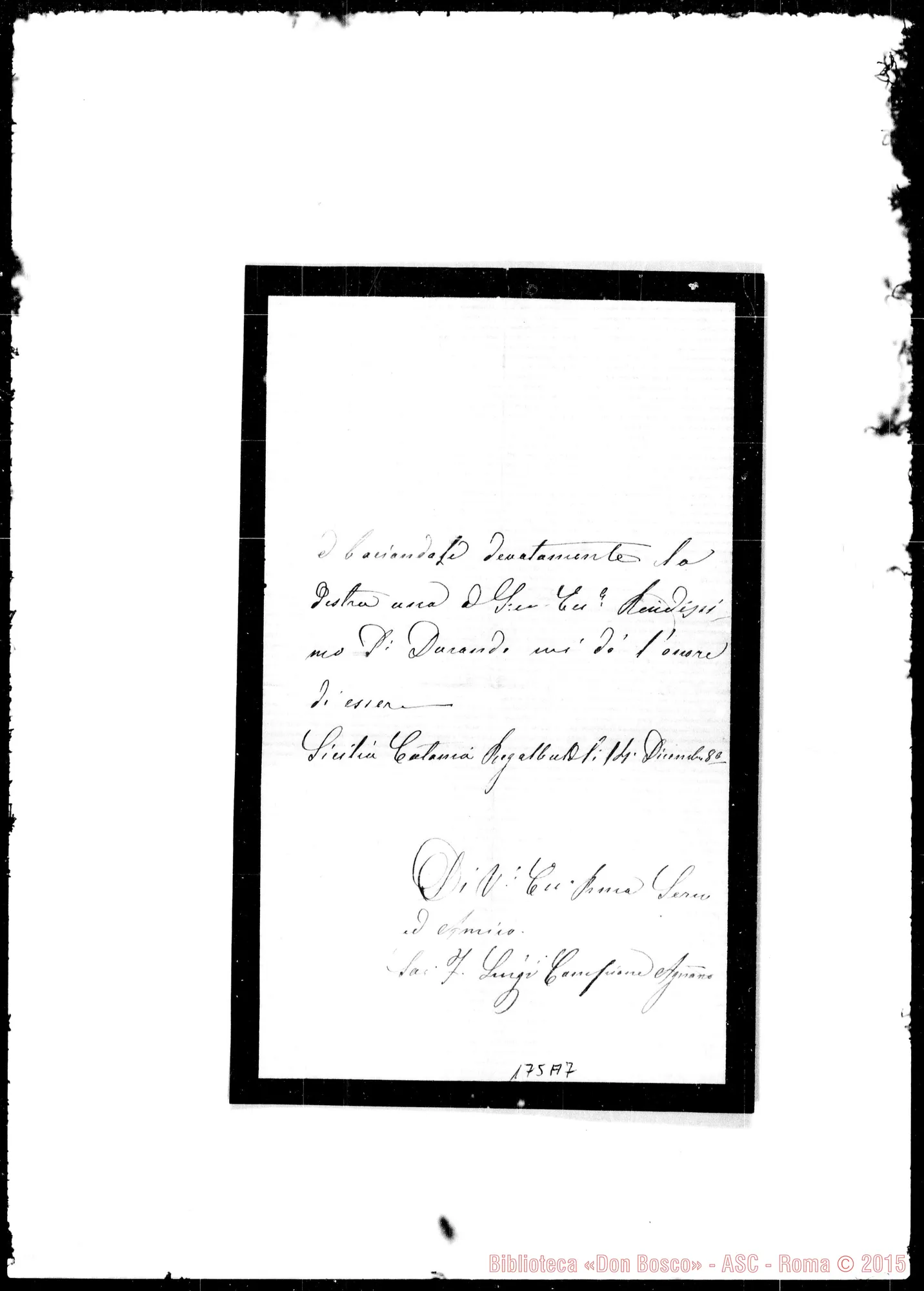 Fotogramma A 7 — Luigi Campione-Eccelenza Rev.ma