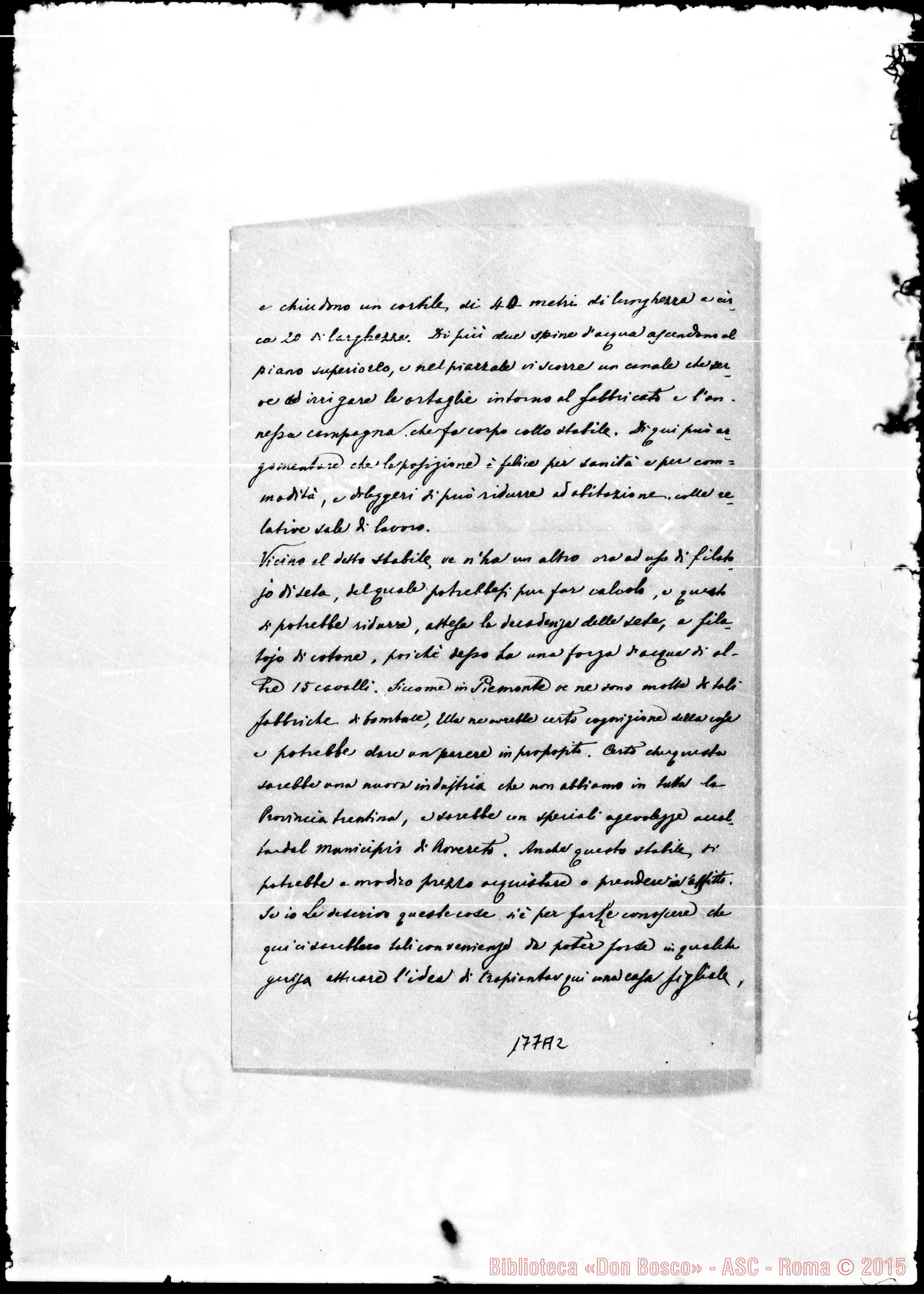 Fotogramma A 2 — Rovereto: Corrispond.: Luigi Keppel-Rev.mo Signore