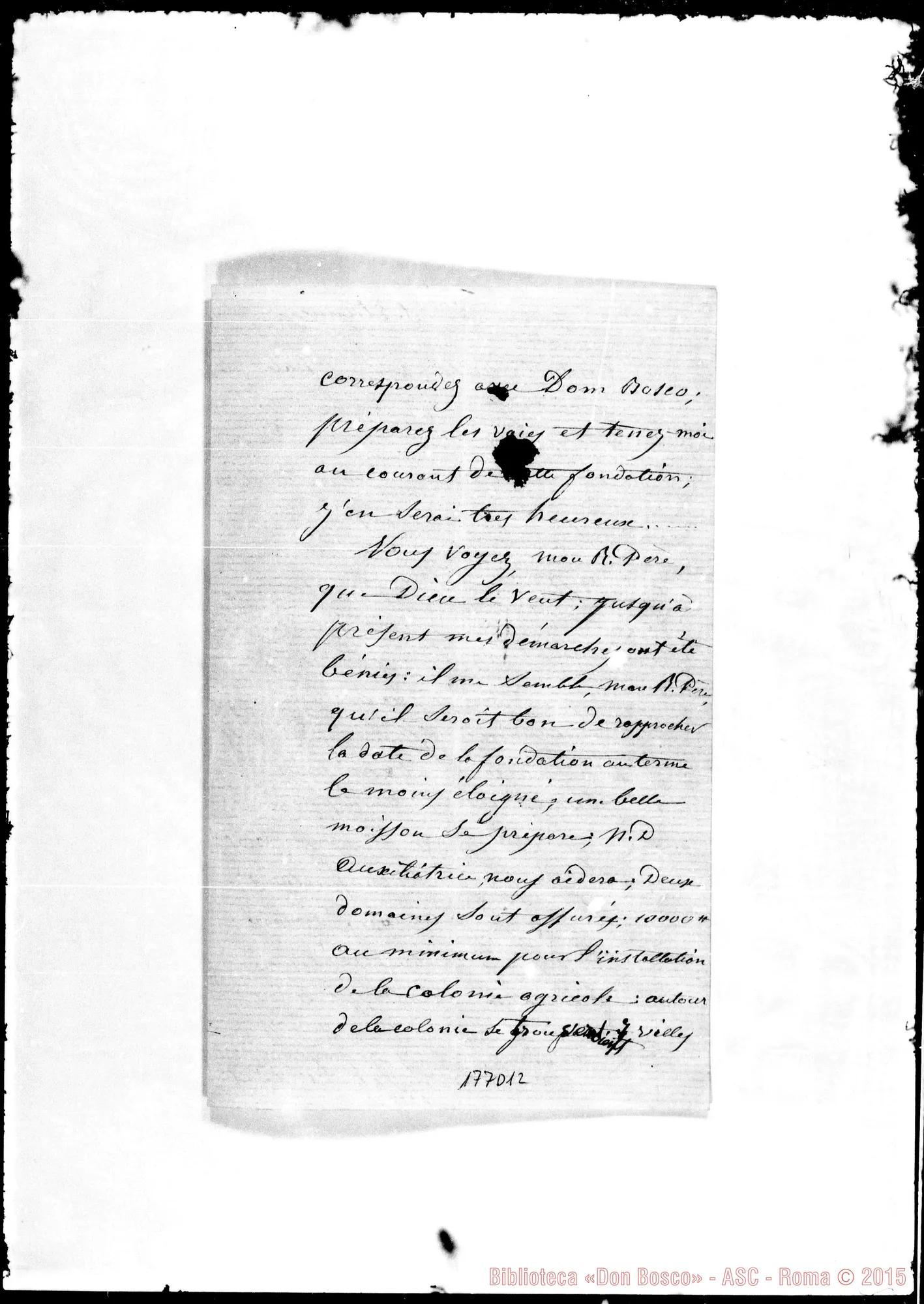 Fotogramma D 12 — S. Etienne: Corrispond.: Charles Real-Tres R. Père