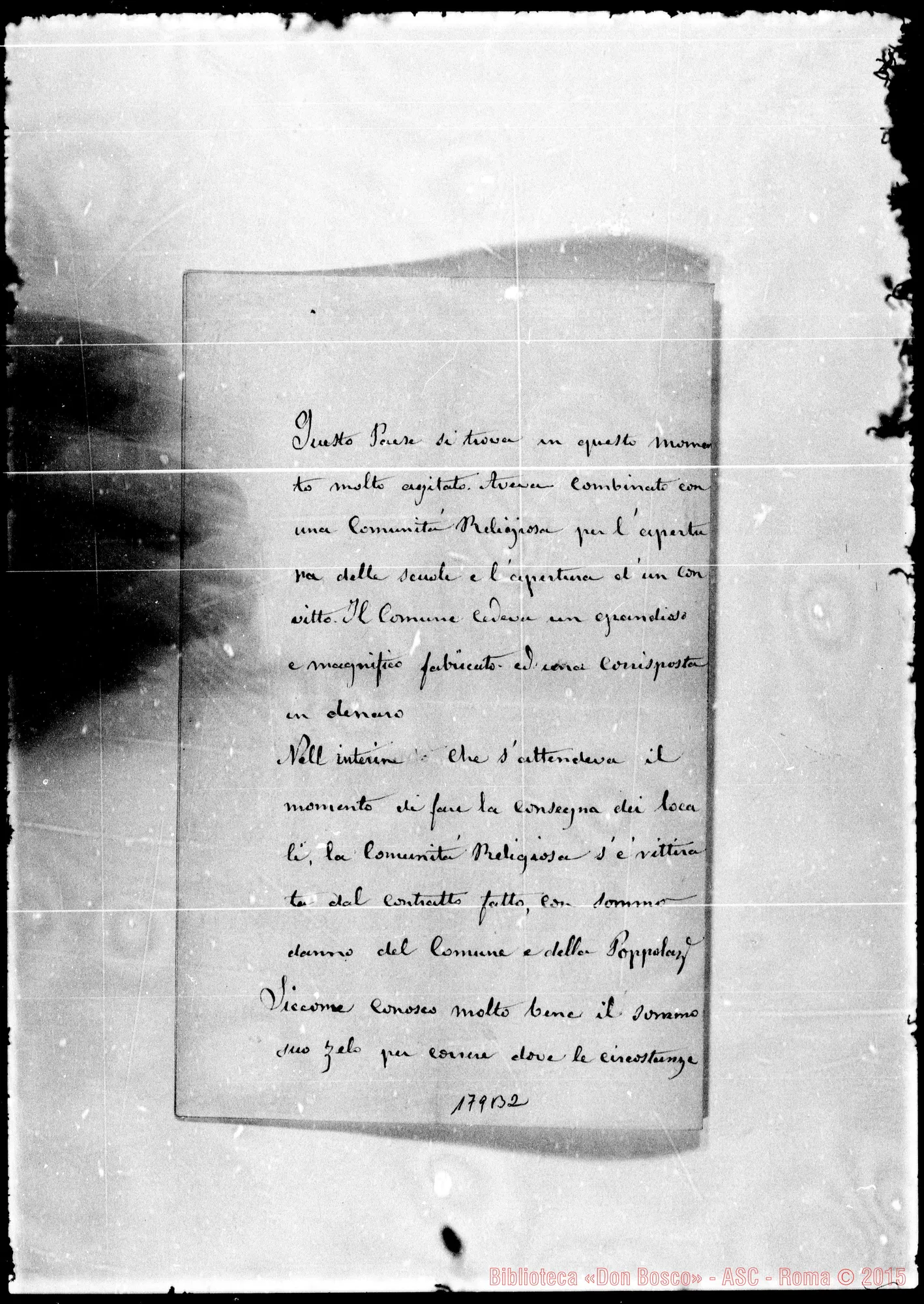 Fotogramma B 2 — S. Marino: Corrispond.: Marchese de Gregorio-lll.mo Rev.mo Signore