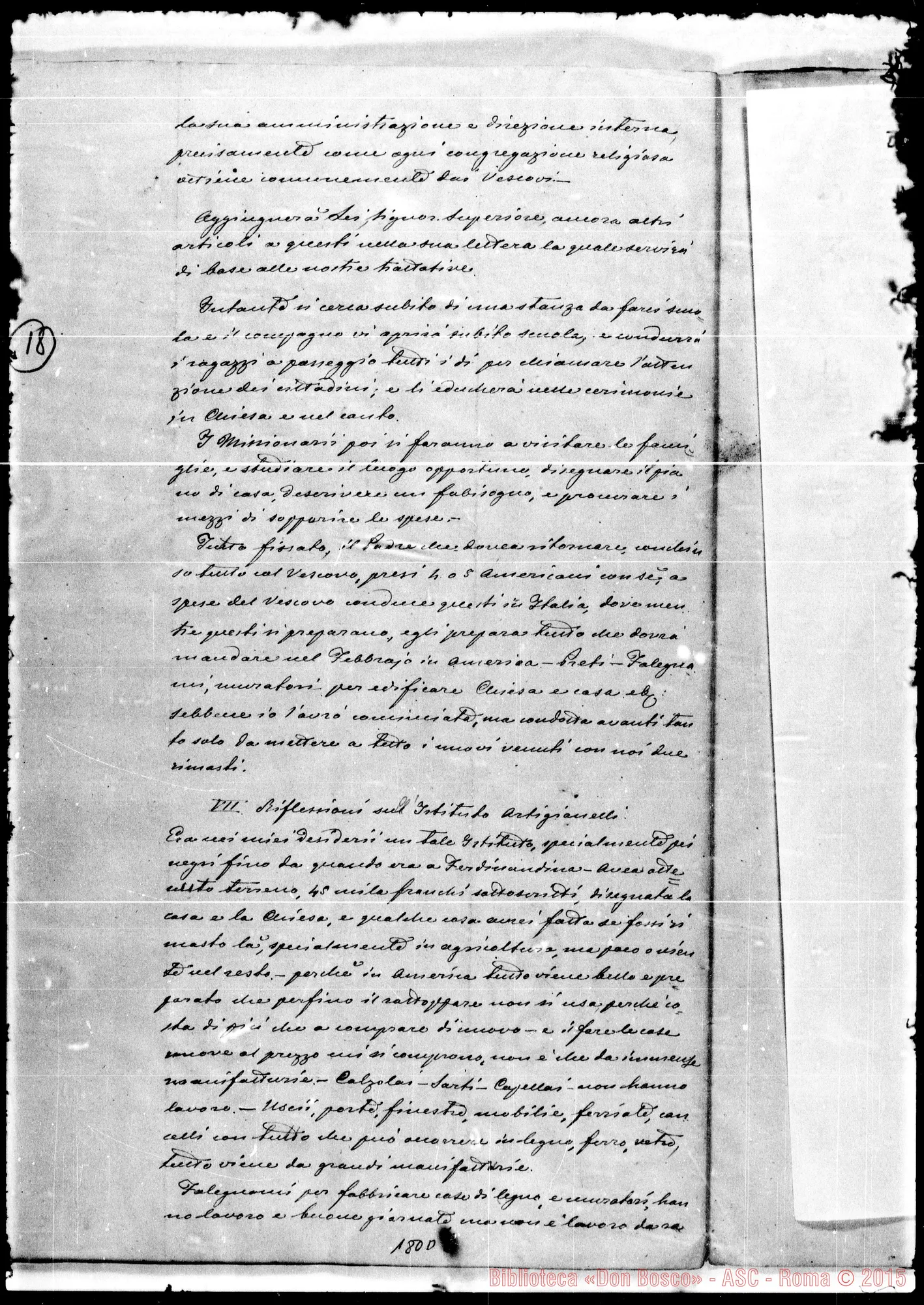 Fotogramma D 8 — Savannah: Memorandum per le opere che si devono fondare A Savannah