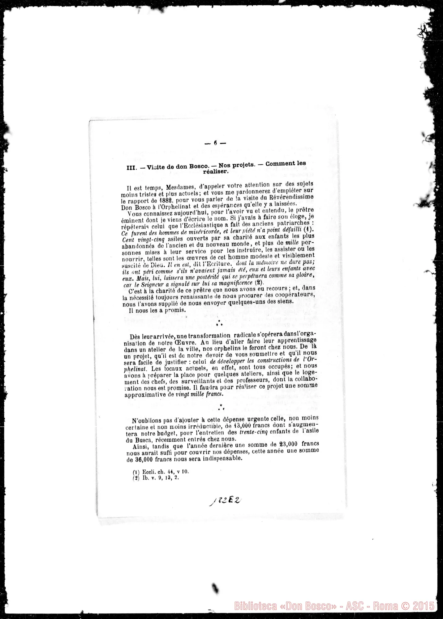 Fotogramma E 2 — Rapport sur l’etat de l’oeuvre…