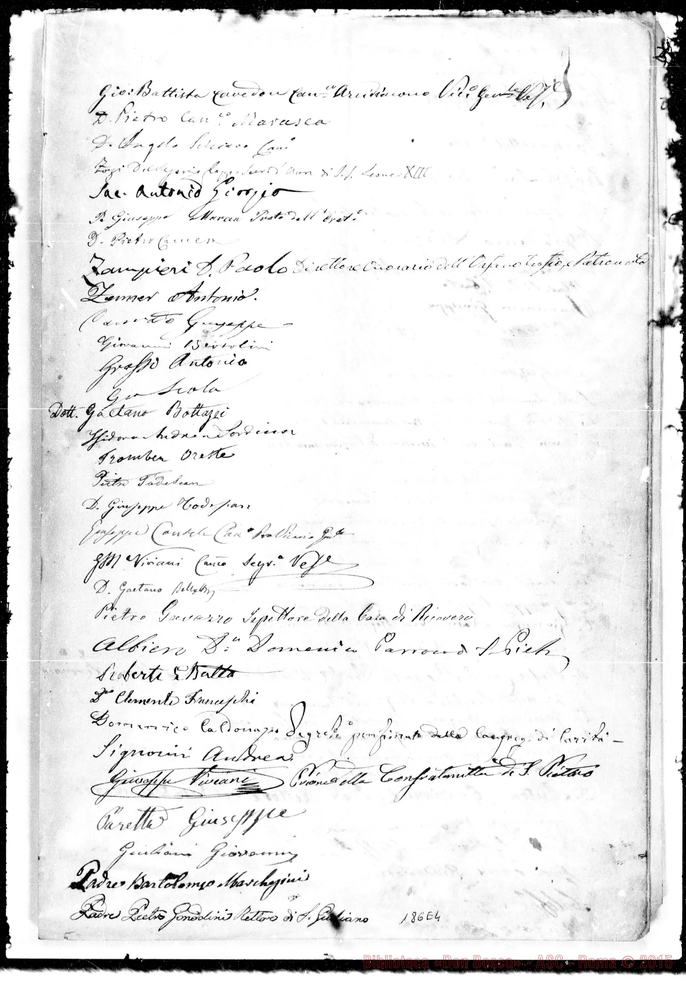 Fotogramma E 4 — Giovanni, vesc.-Molto Rev.do Signore. Firmano i cooper.