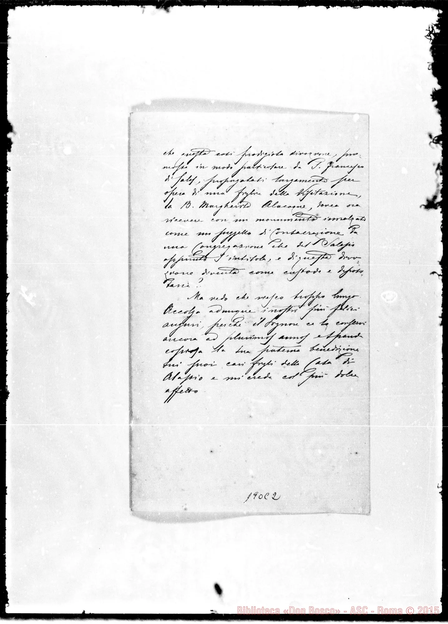 Fotogramma C 2 — Lettera-relazione A D. Bosco. Senza firma