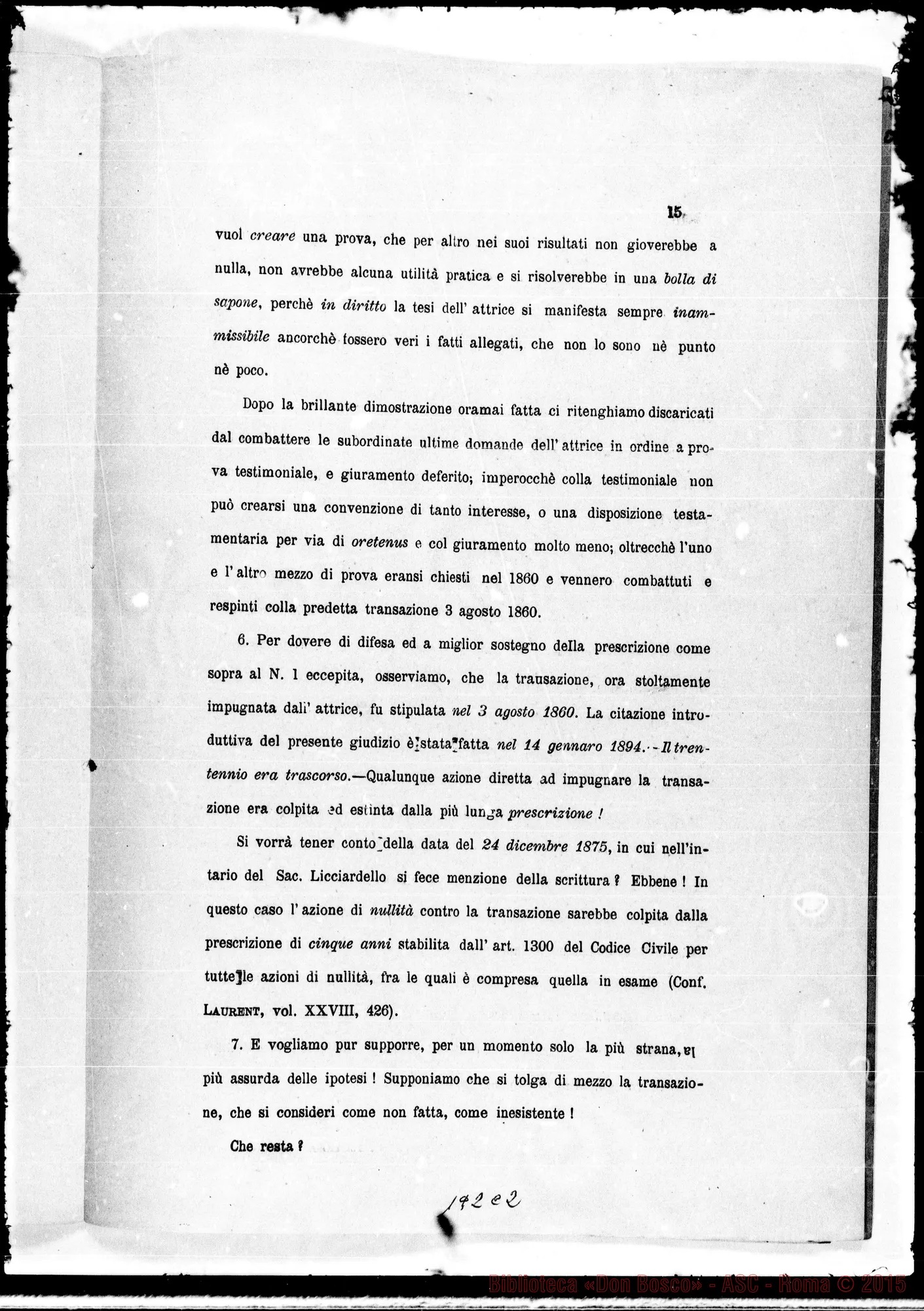 Fotogramma C 2 — Osservazioni… contro la Sig.ra Grazia Piccione. Stampato