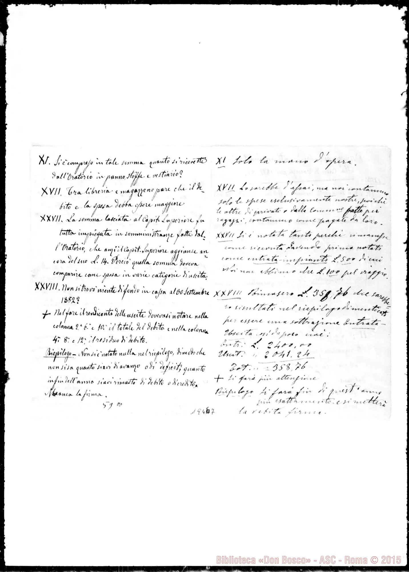 Fotogramma E 7 — Faenza: Risposta alle osservazioni. Minuta