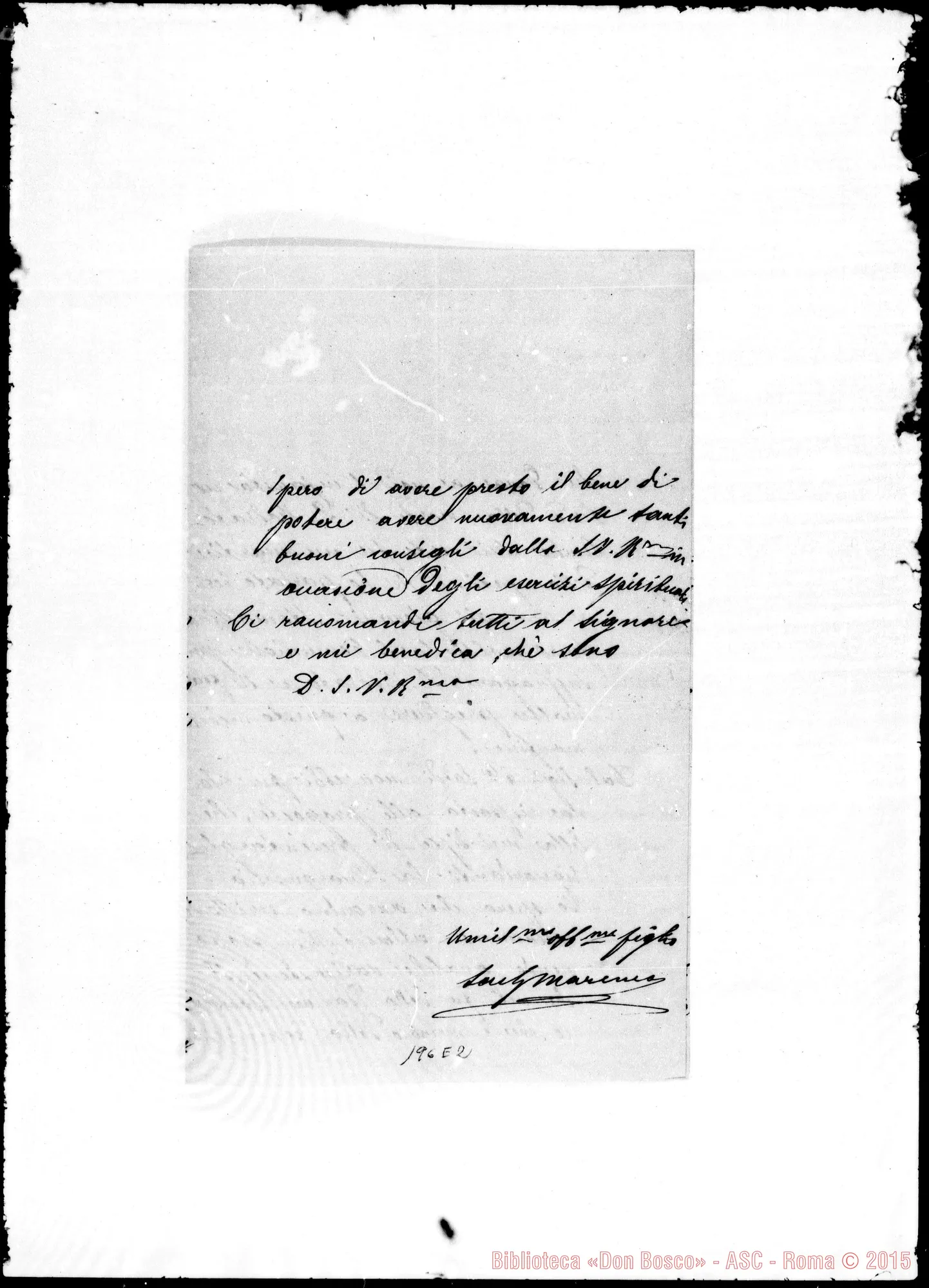 Fotogramma E 2 — Sac. G. Marenco-Rev.mo Padre