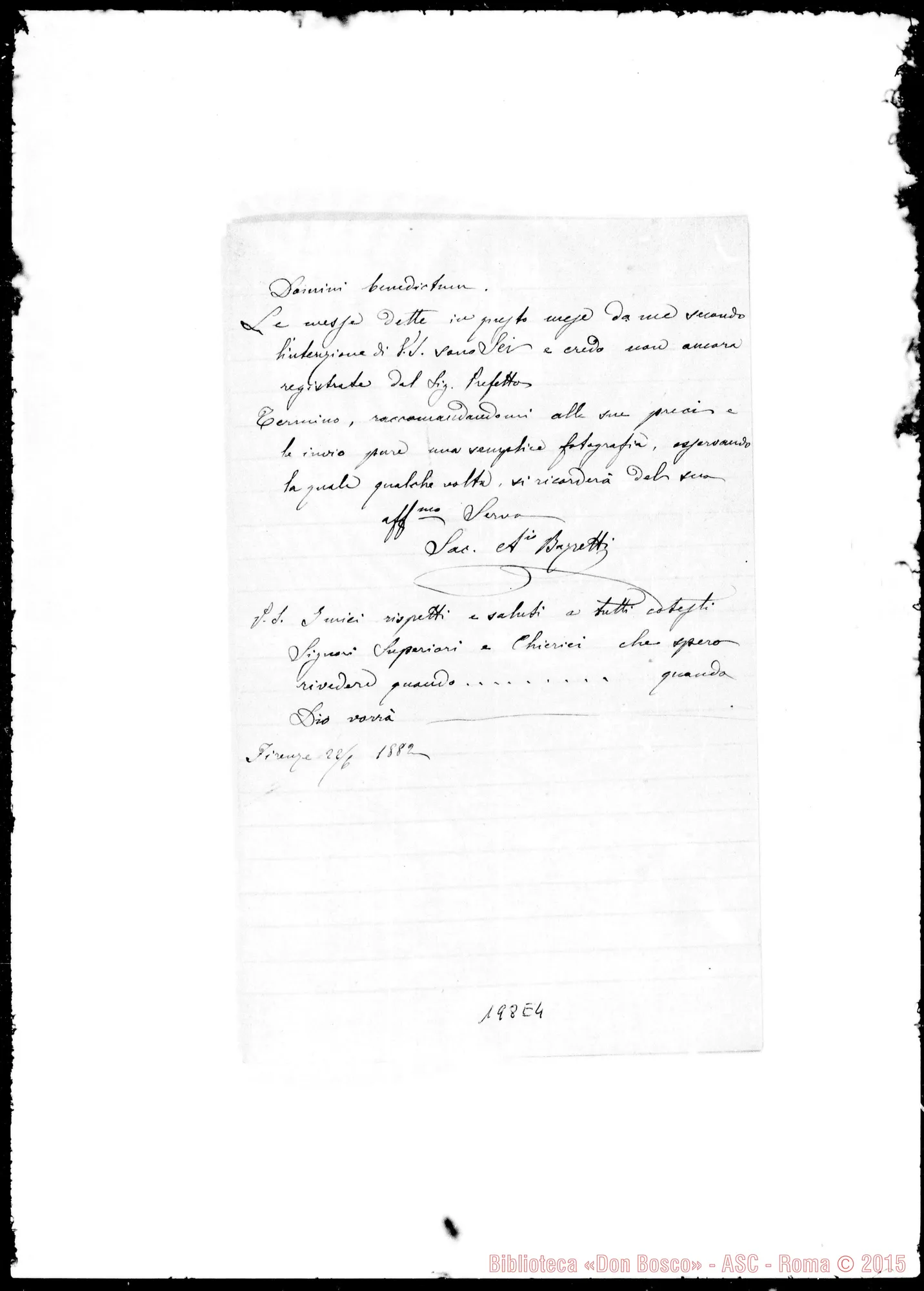 Fotogramma E 4 — Sac. Antonio Buzzetti-Direttore