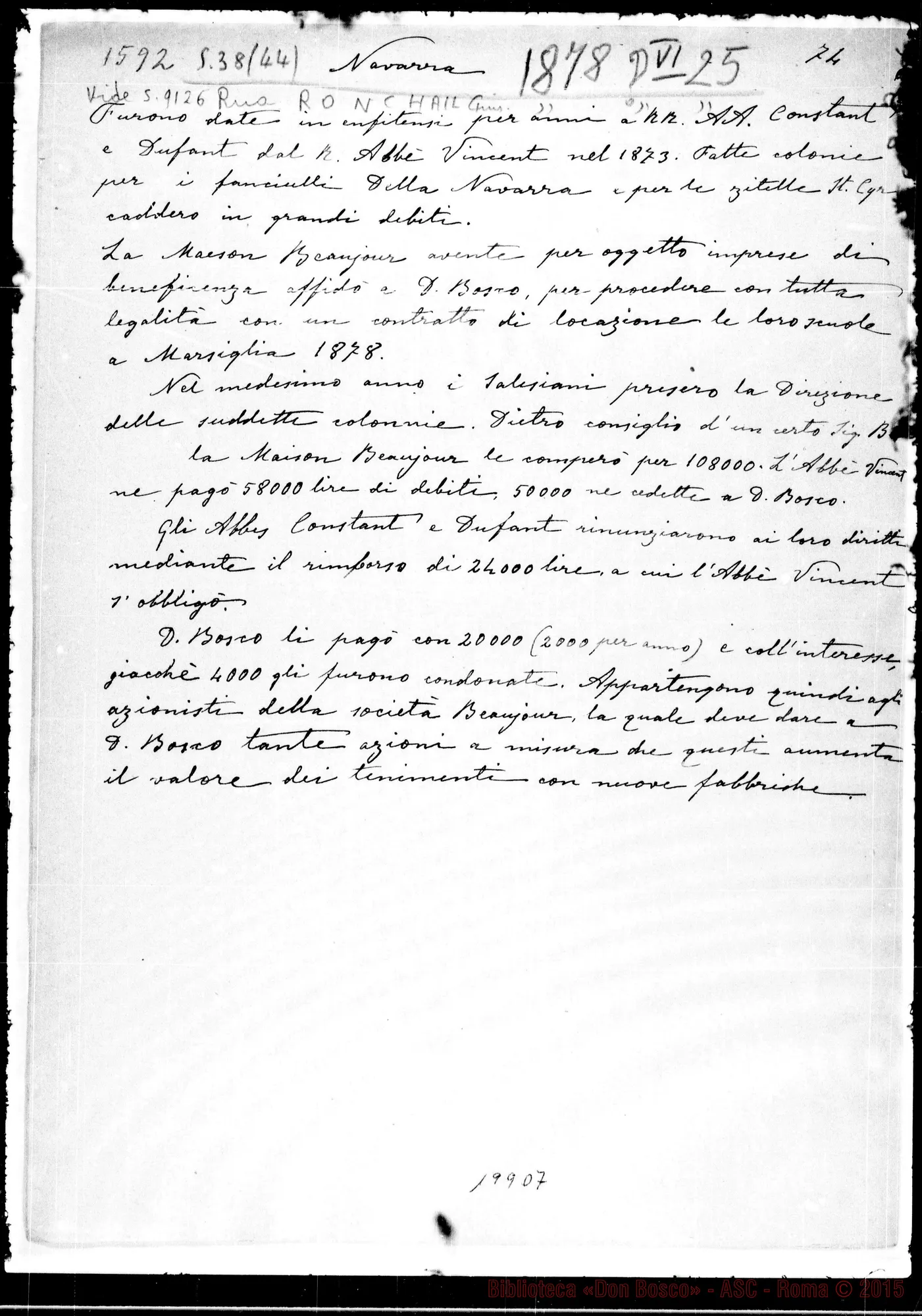 Fotogramma D 7 — «Furono date in enfiteusi…»
