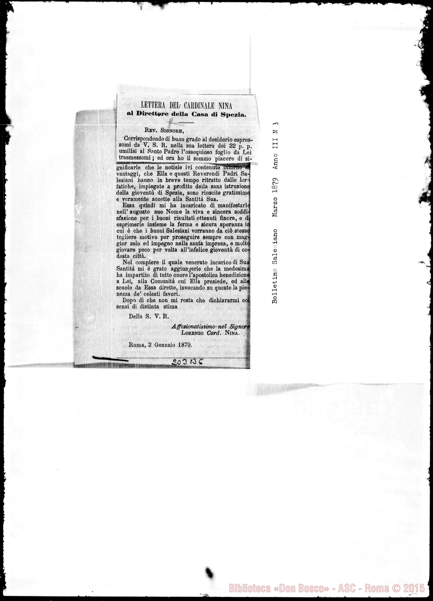 Fotogramma B 6 — Card. Nina-Direttore della Spezia