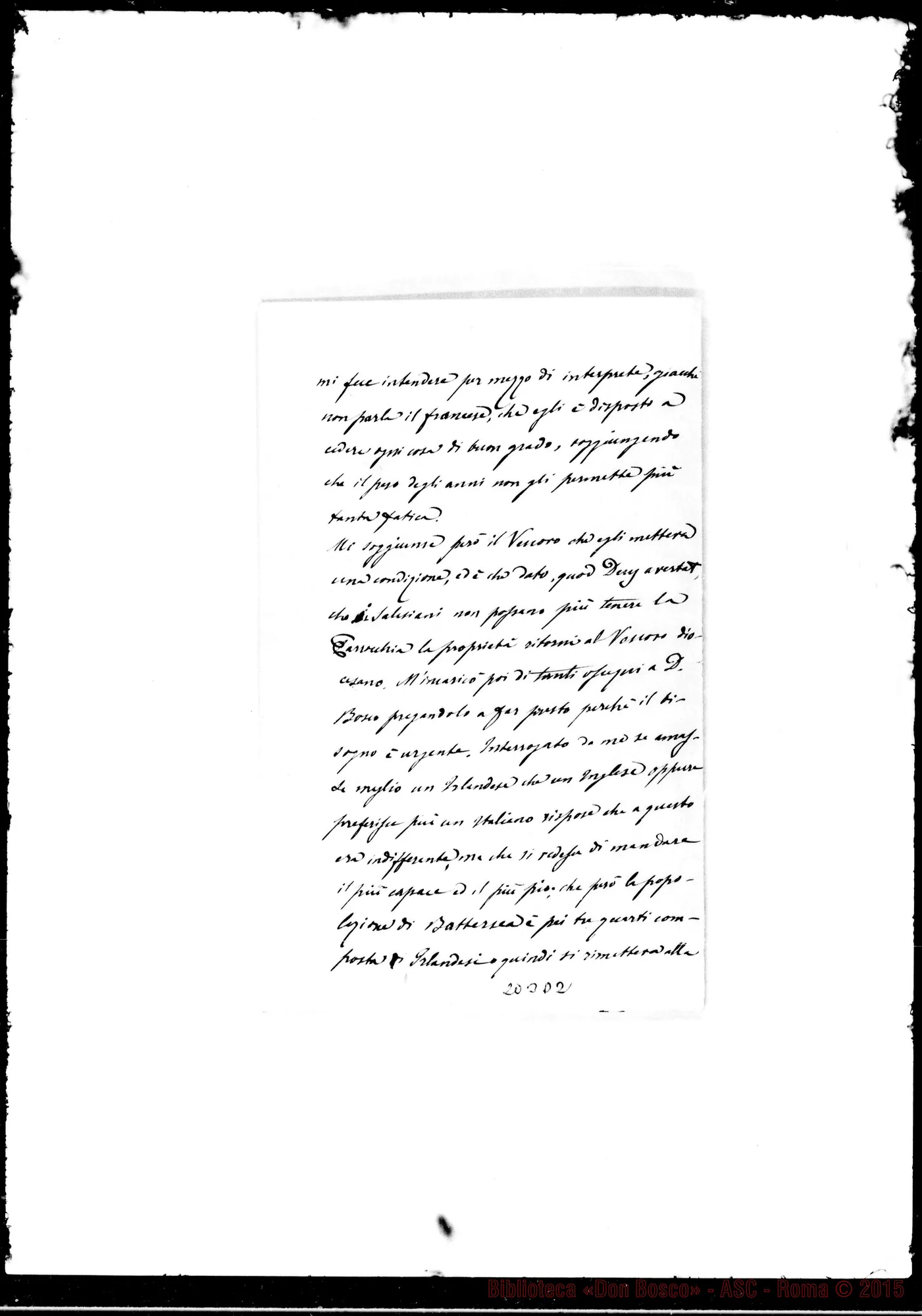 Fotogramma D 2 — Sac. di Wansworth-Amatissimo Padre