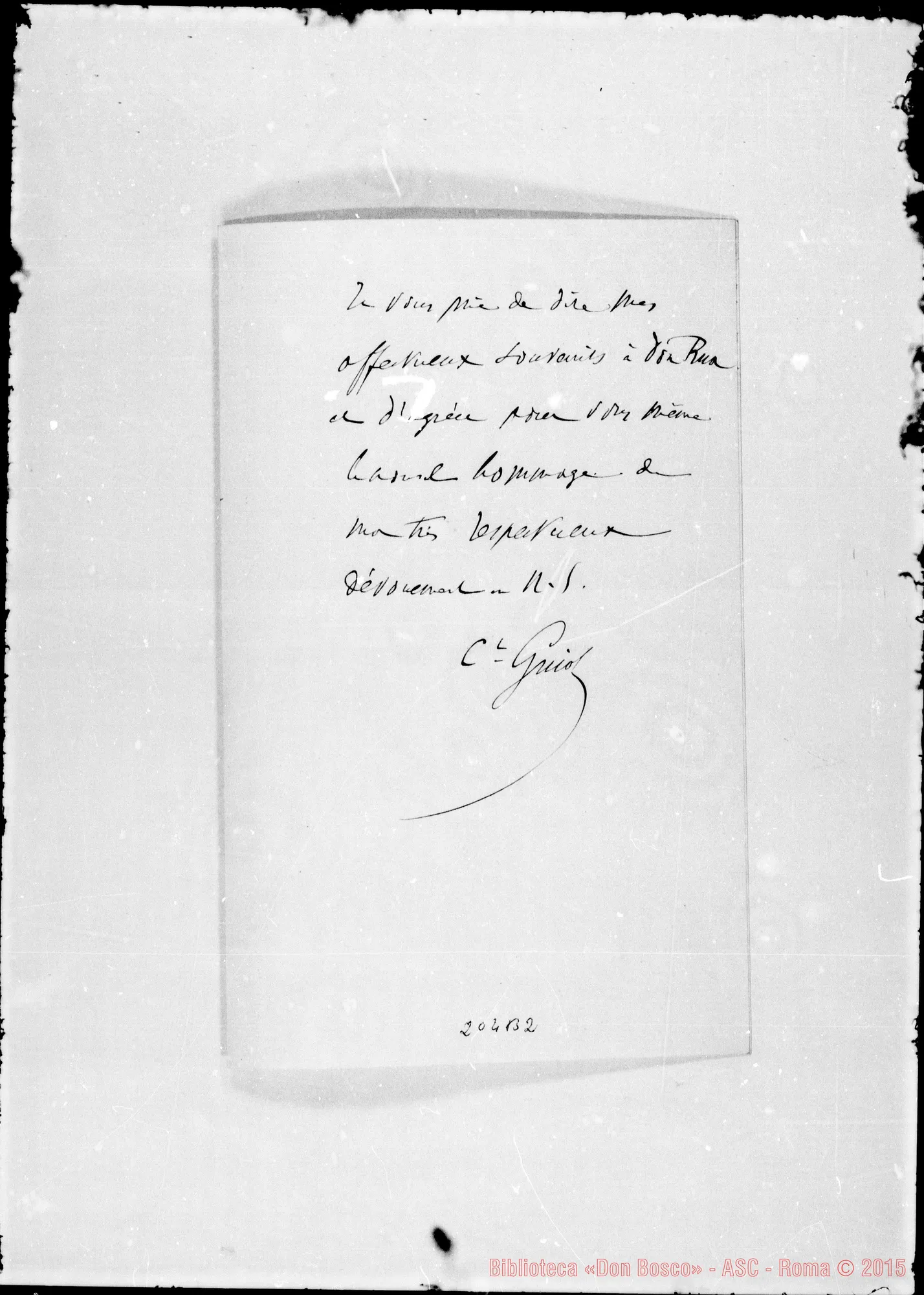 Fotogramma B 2 — Guiol-Cher E Vénéré Pére. Autogr. Bosco