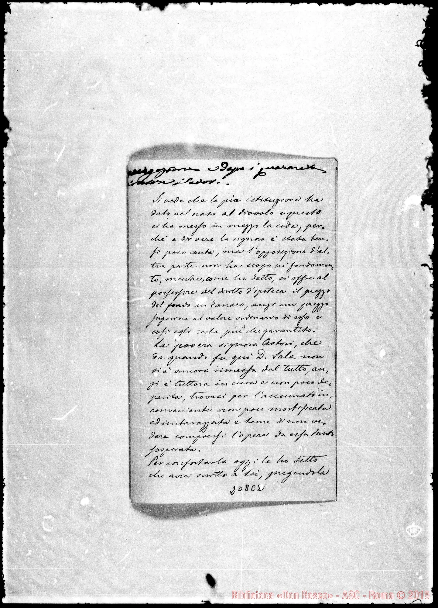Fotogramma C 2 — Pietro Saccardo-Molto Rev.do Sig. Autogr. Bosco
