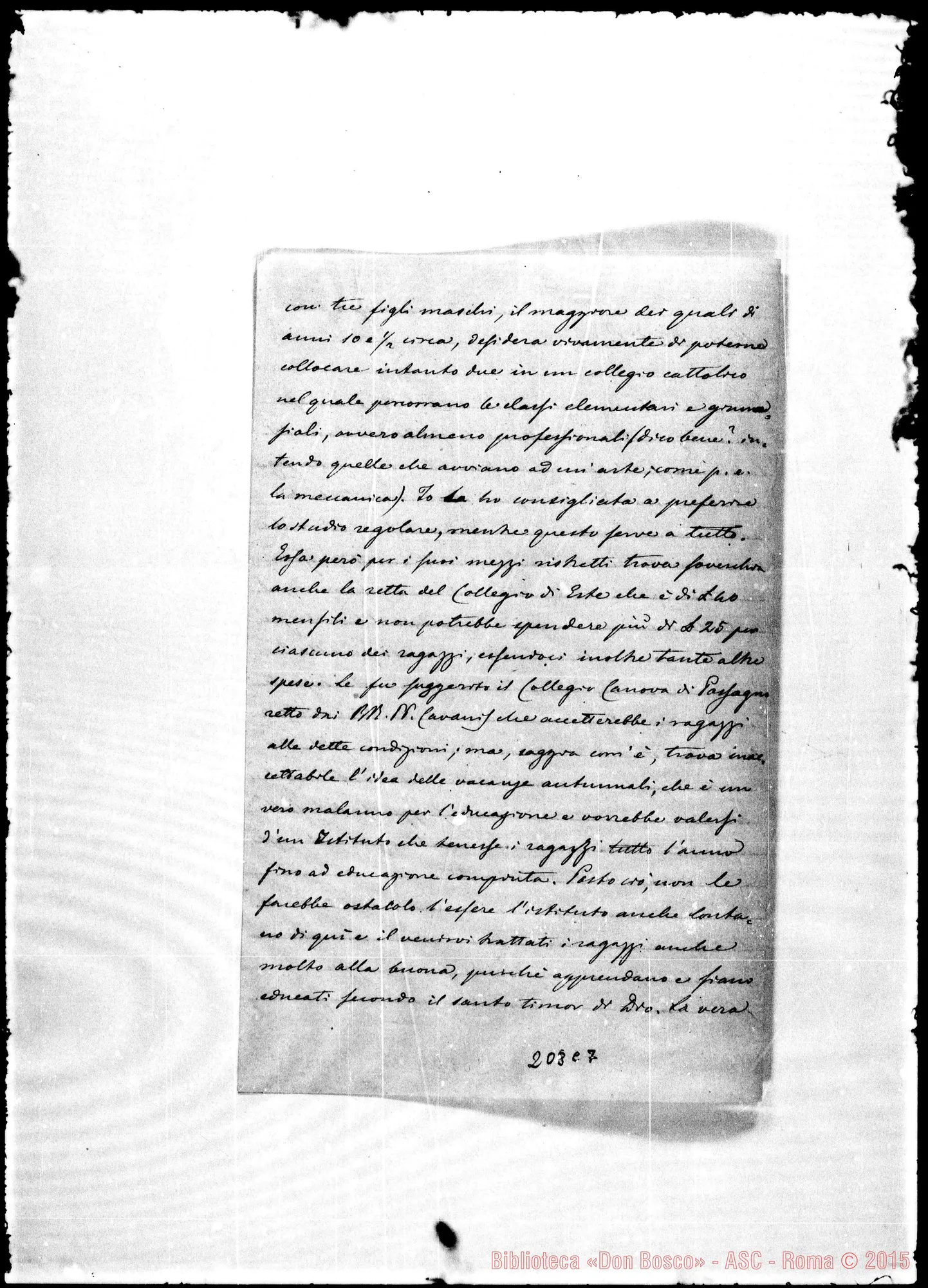 Fotogramma C 7 — Pietro Saccardo-Molto Rev.do Padre