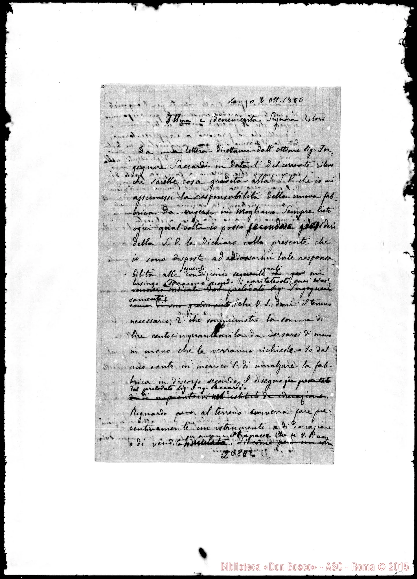 Fotogramma E 2 — Minuta lettera A Elisabetta Bellavite