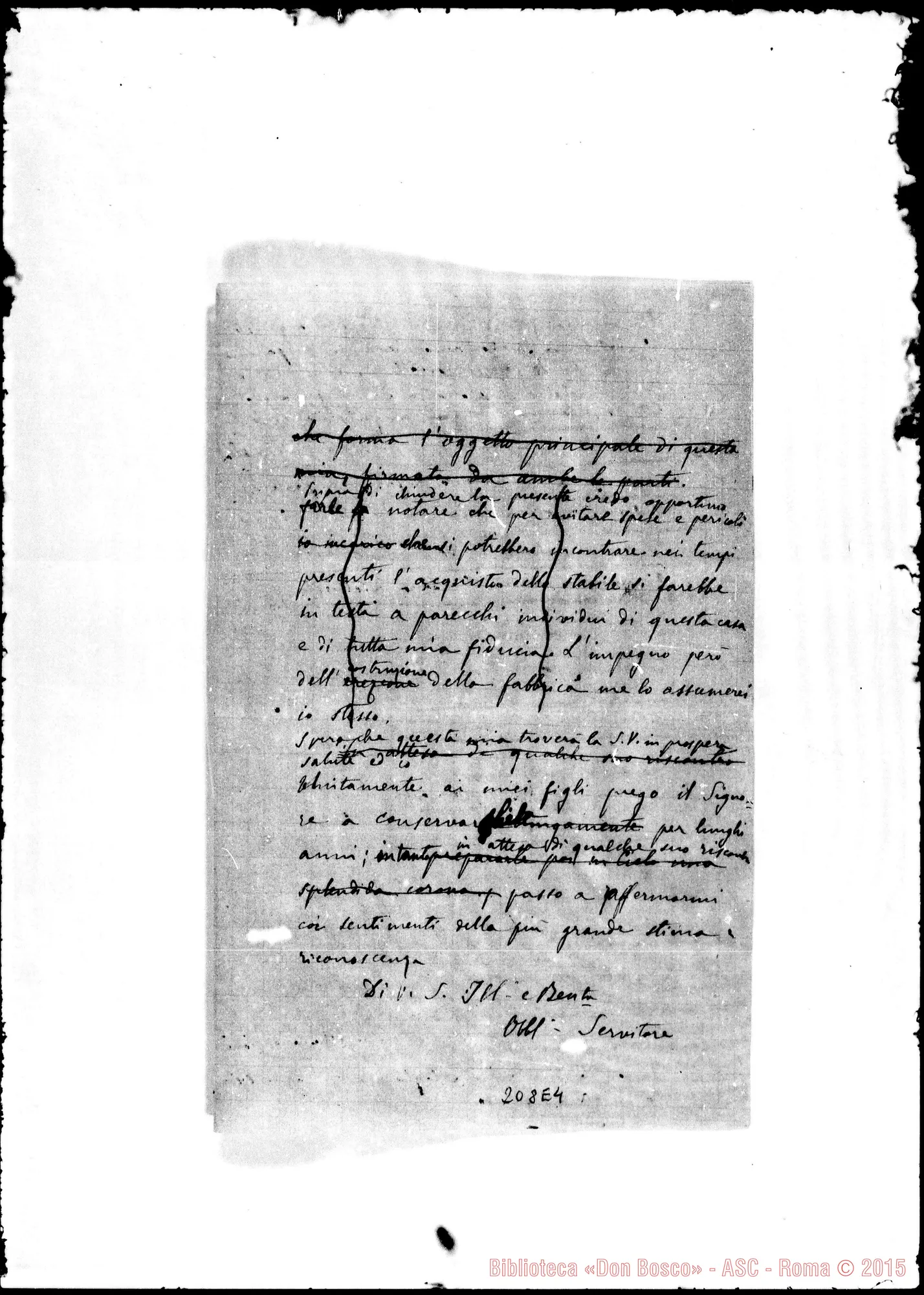 Fotogramma E 4 — Minuta lettera A Elisabetta Bellavite