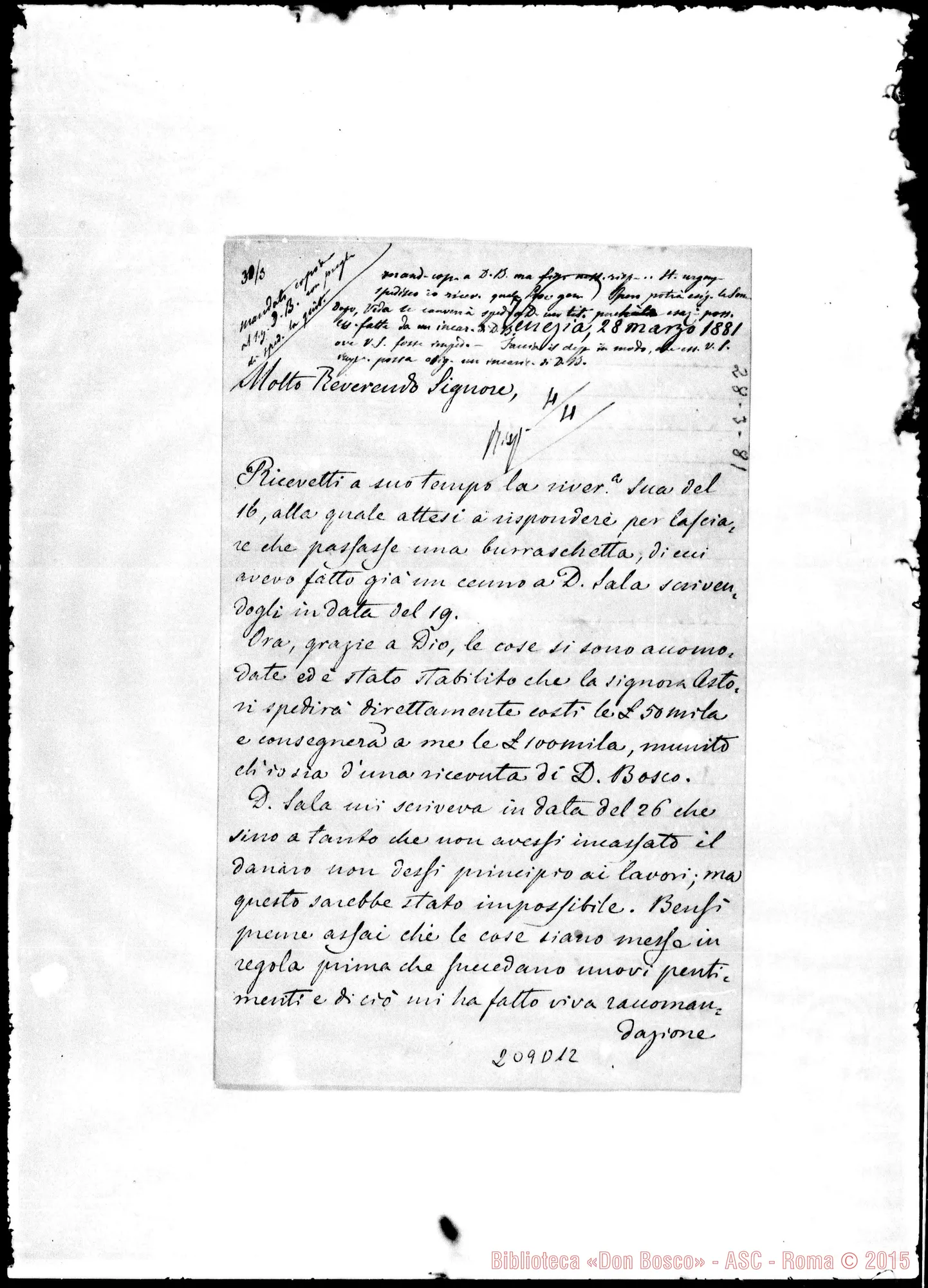 Fotogramma D 12 — Pietro Saccardo-Molto Rev.do Sig.